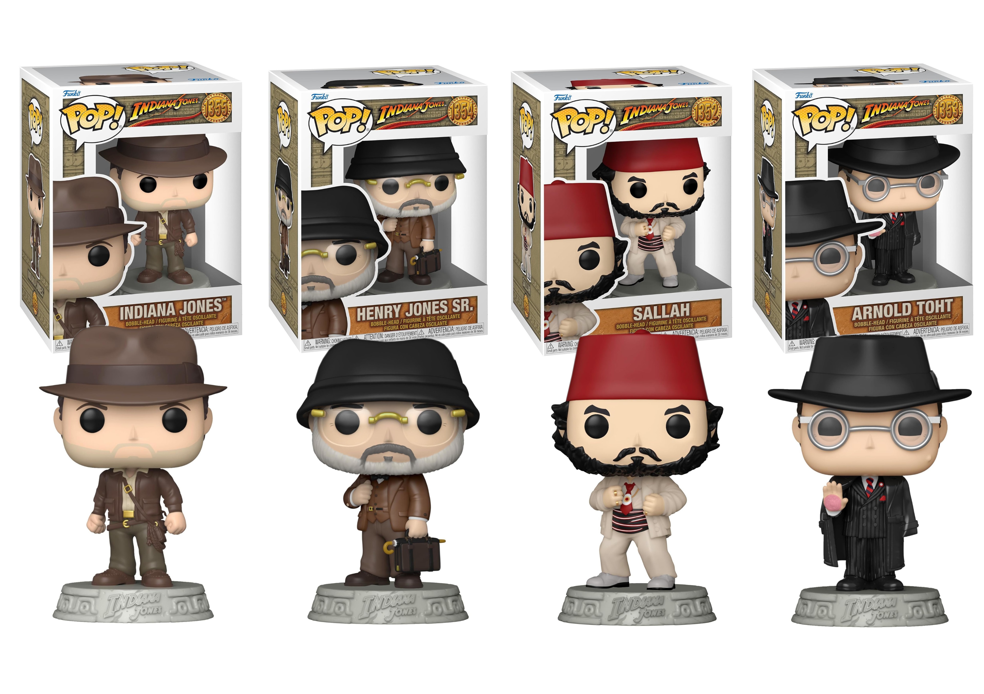 Funko Pop! - Indiana Jones 4er Set (Indy, Henry Jones Sr., Sallah, Arnold Toht) - Bild 1