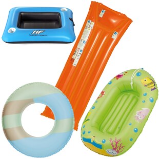 Wehncke - Kinder-Badeset (Schwimmring, Kinderboot, Luftmatratze) + Bestway Cooler Floatorange - Bild 1