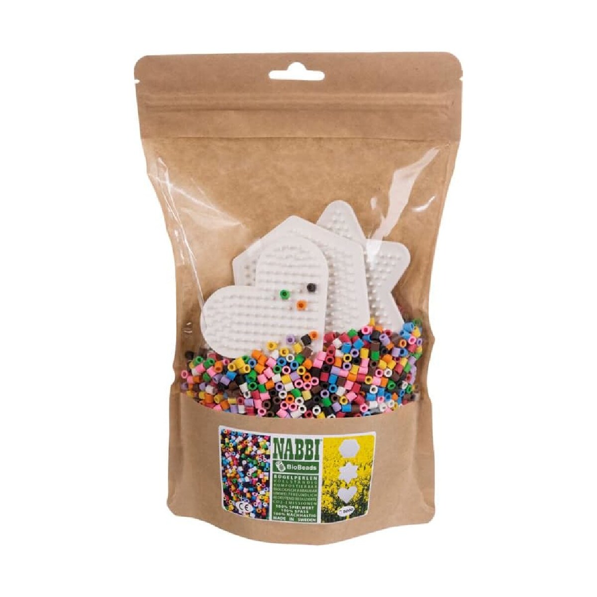 Nabbi 1090011 - B&uuml;gelperlen (5000 St&uuml;ck + 3 Legeplatten) Biologisch abbaubar umweltfreundlich kompostierbar - Bild 1