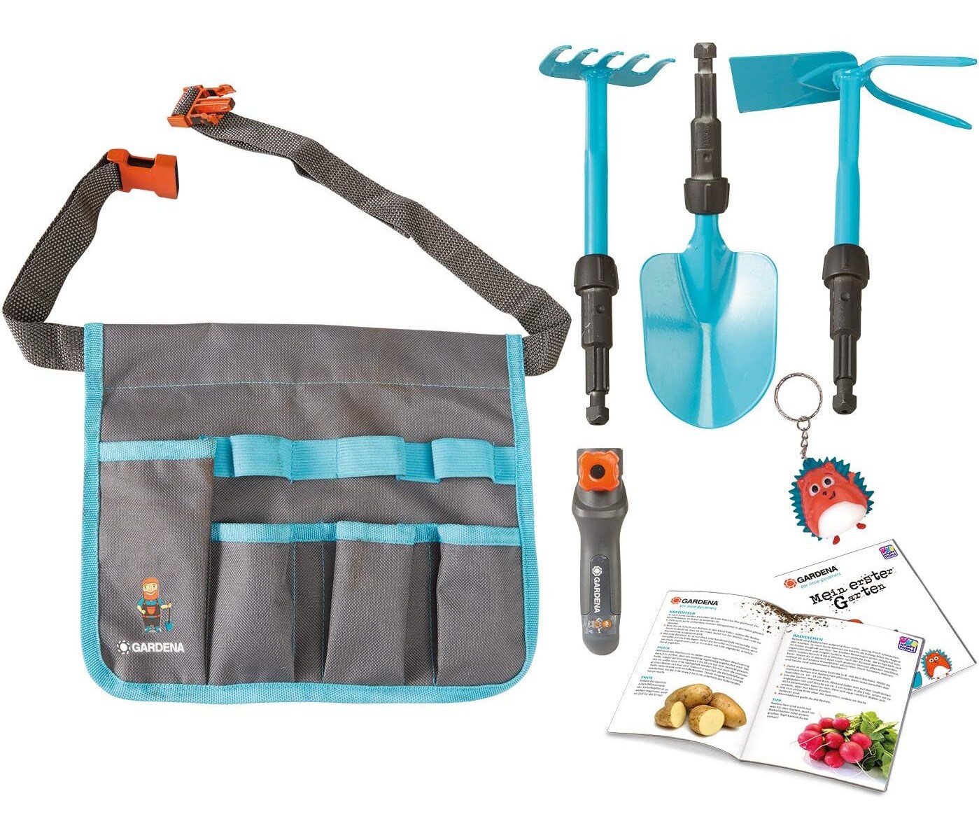 Happy People 16866 - GARDENA G&uuml;rteltasche 7-teilig inkl. Schaufel, Rechen, Hacke - Bild 1