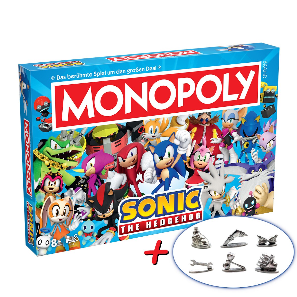 Monopoly - Sonic + 6 EXTRA Spielfiguren Gesellschaftsspiel Brettspiel Spiel - Bild 1