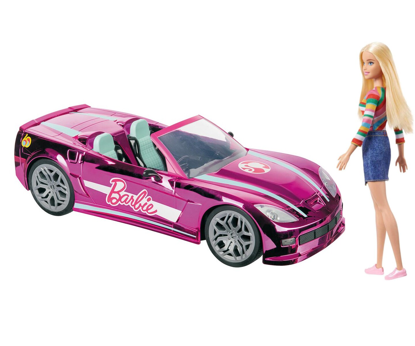 Ferngesteurtes Auto - Barbie Dream Car (40 cm) inkl. Barbie Malibu Puppe - Bild 1