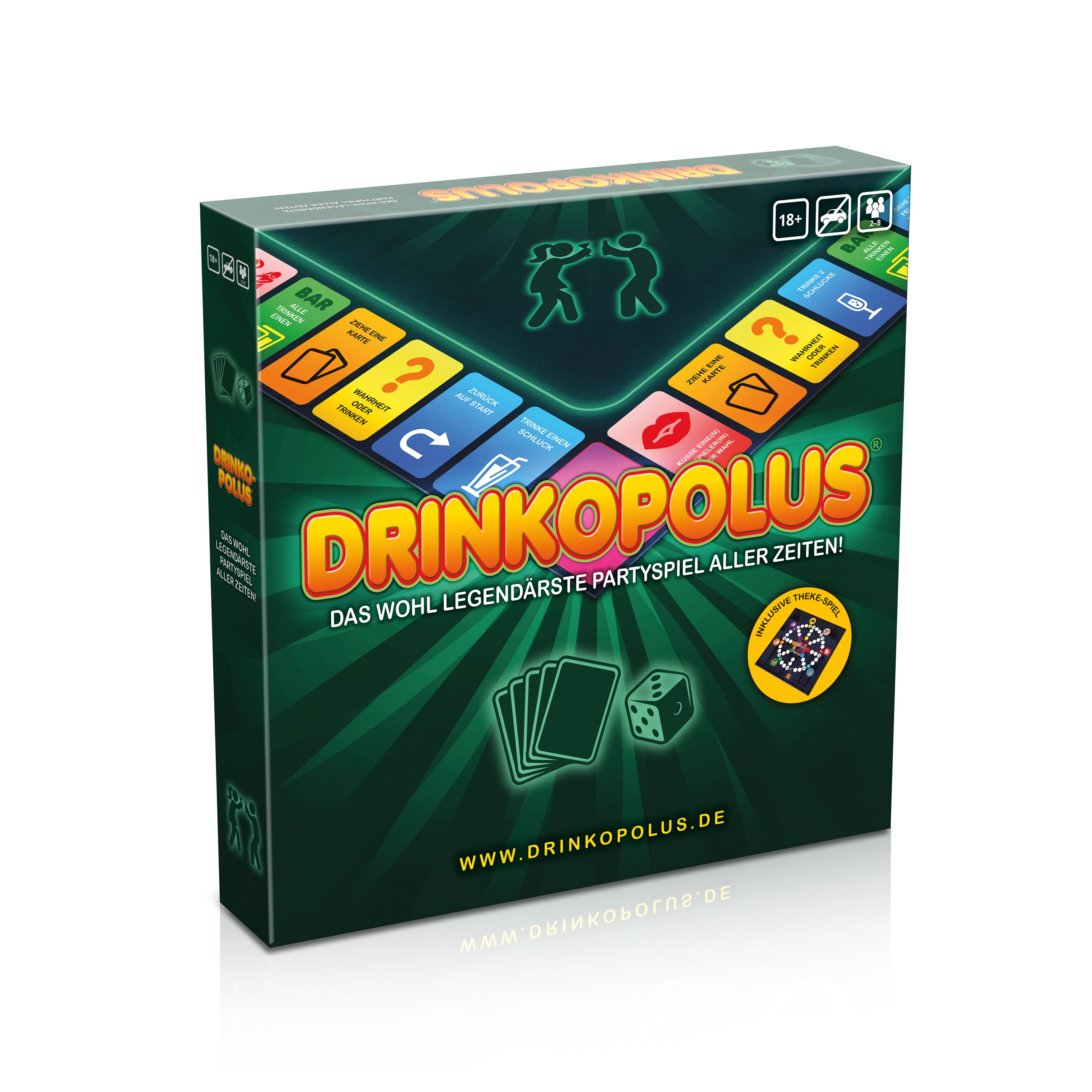Brettspiel - Drinkopolus Partyspiel f&uuml;r Erwachsene inkl. Spiel "Theke" - Bild 1