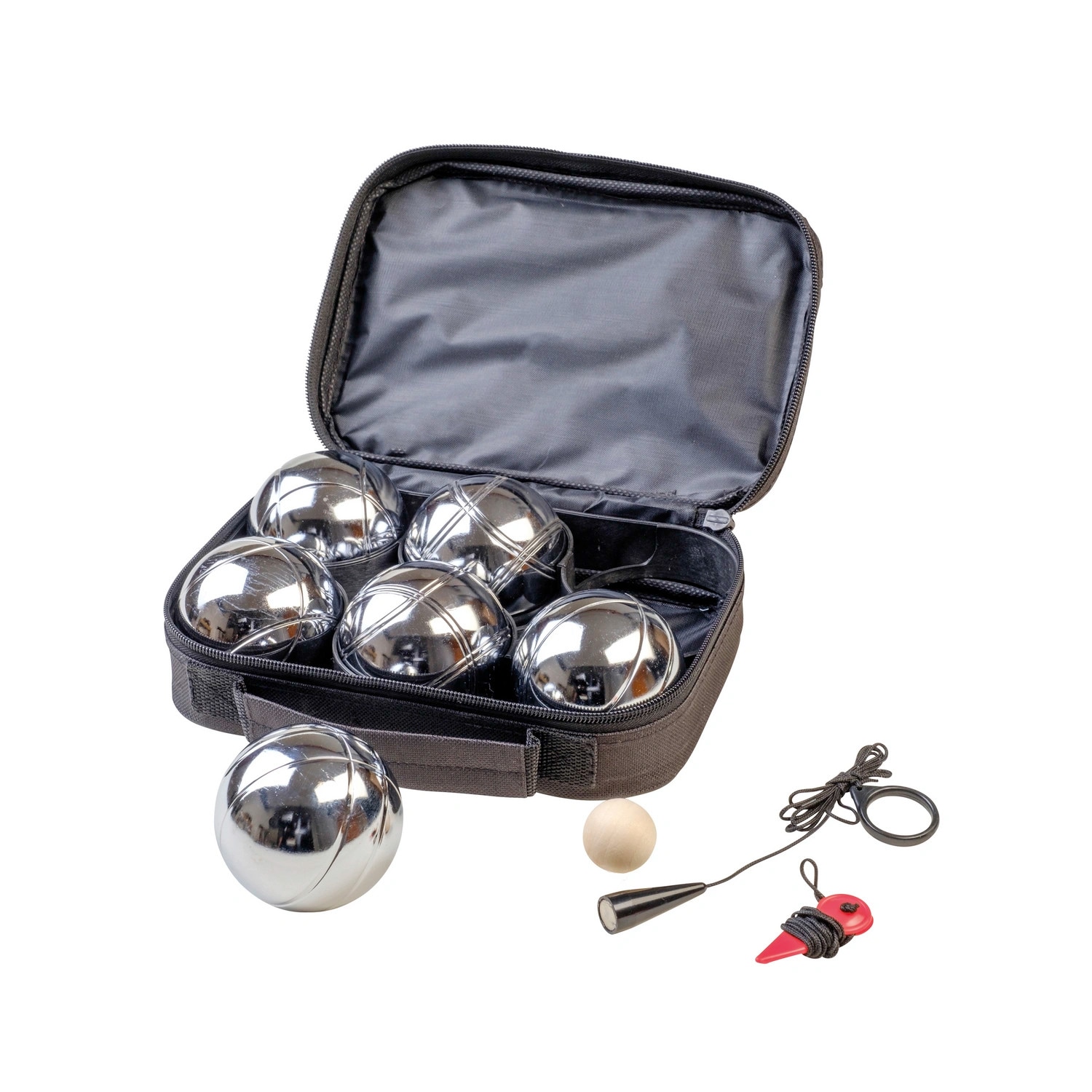 Happy People 74001 - Boulekugeln in Nylontasche (6 St&uuml;ck) Boule Cochonnet Metall - Bild 1