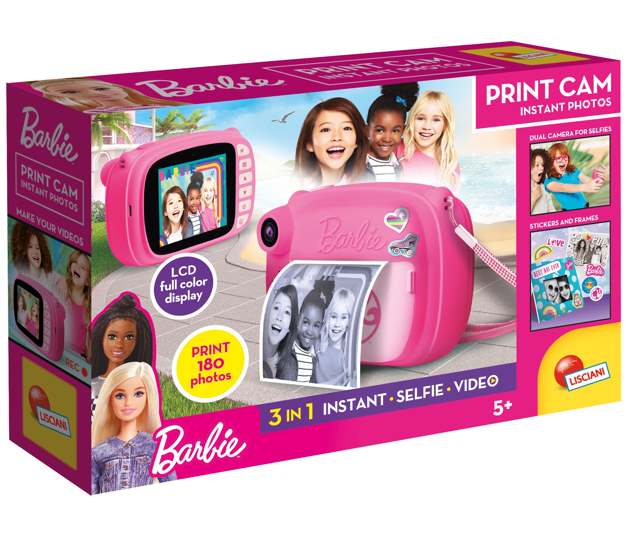 Lisciani 97050 - Barbie Print Cam Sofortbildkamera Kamera Drucker Fotos Kinder M&auml;dchen Photos - Bild 1