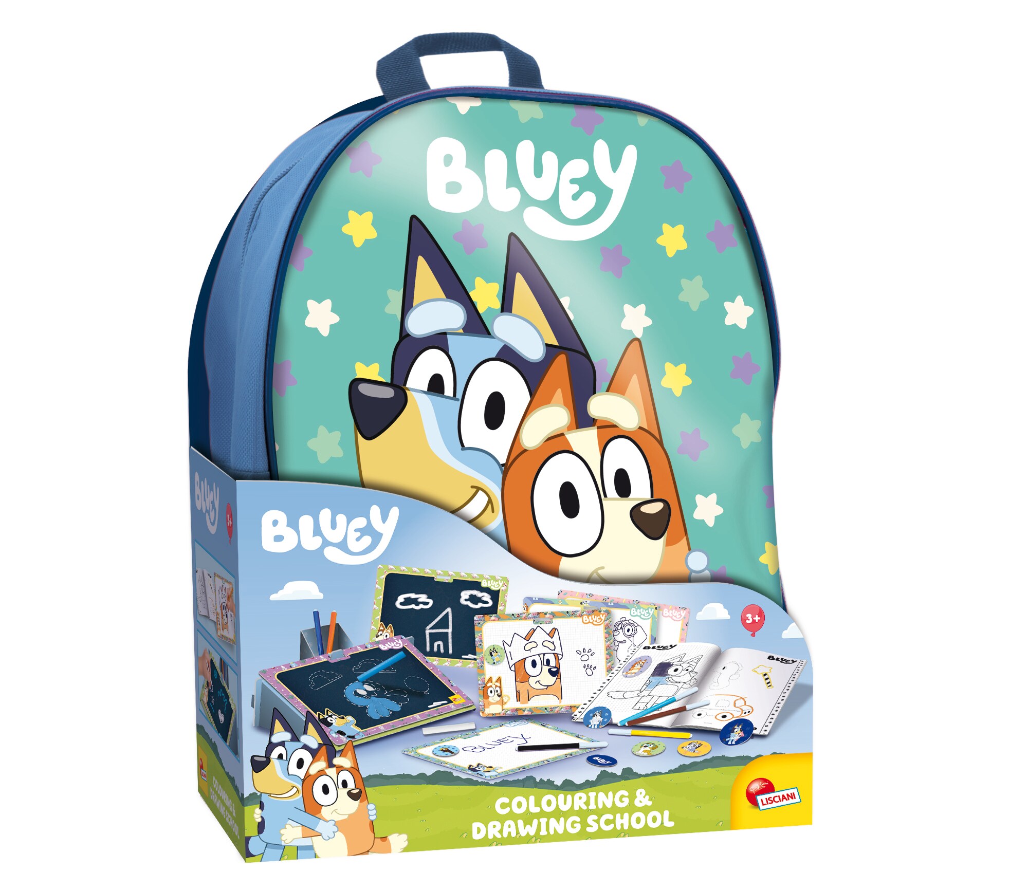 Lisciani 104604 - Bluey Mal und Zeichenschule mit Rucksack Malbuch malen zeichnen Kinder - Bild 1