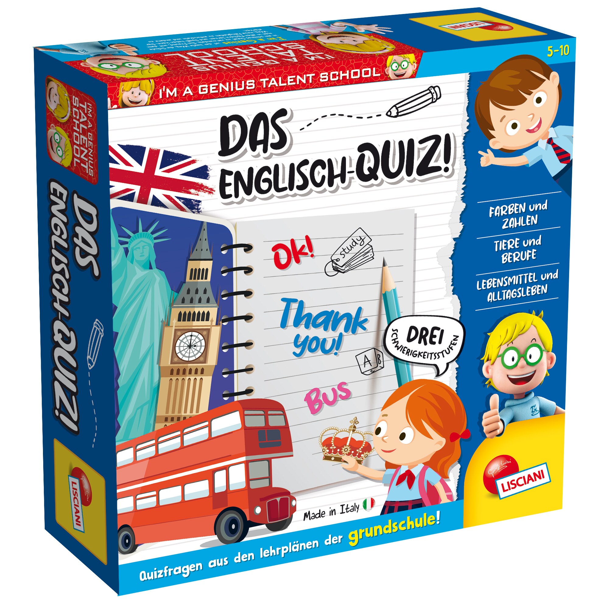 Lisciani DE48892 - Das Englisch Quiz Lernspiel Grundschule Vokabeln lernen Sprachspiel English - Bild 1