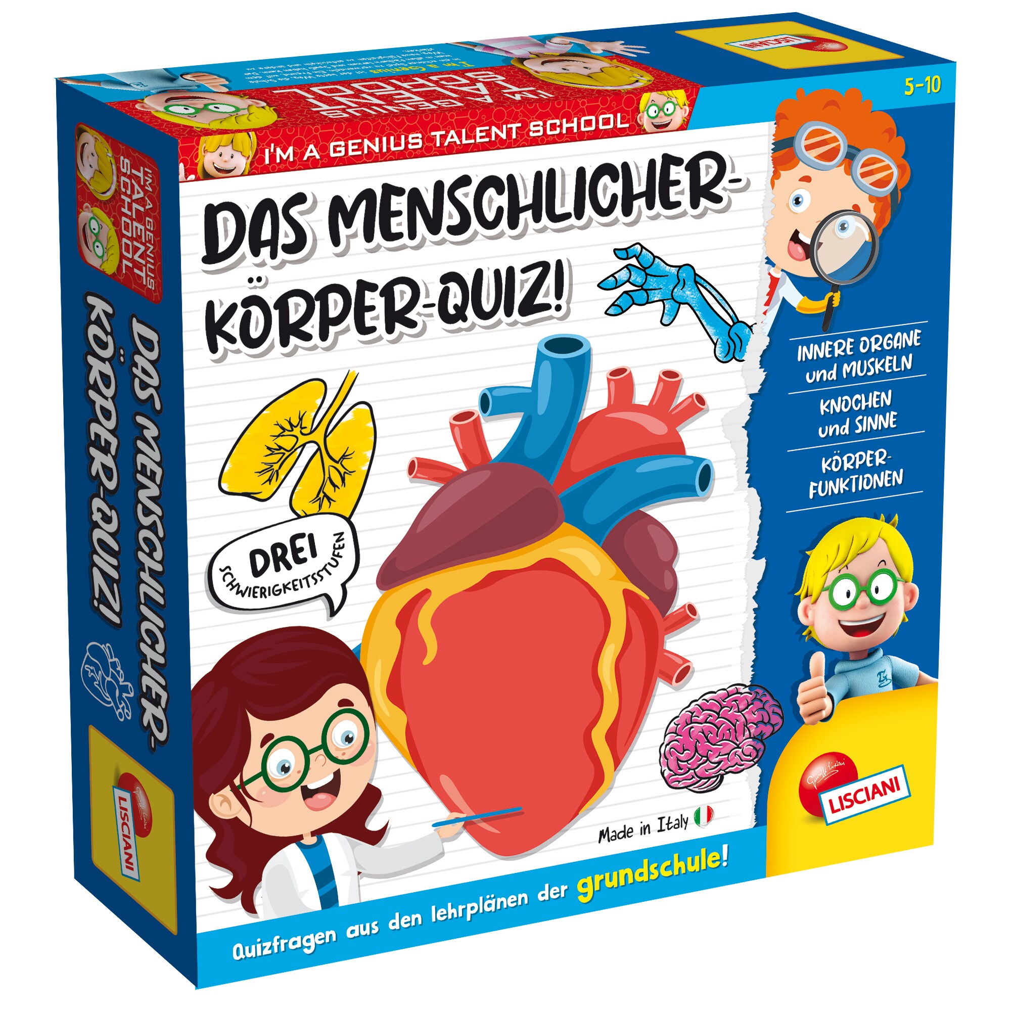 Lisciani DE48915 - Das Menschlicher-K&ouml;rper-Quiz Anatomie Biologie Wissen Grundschule Lernspiel - Bild 1