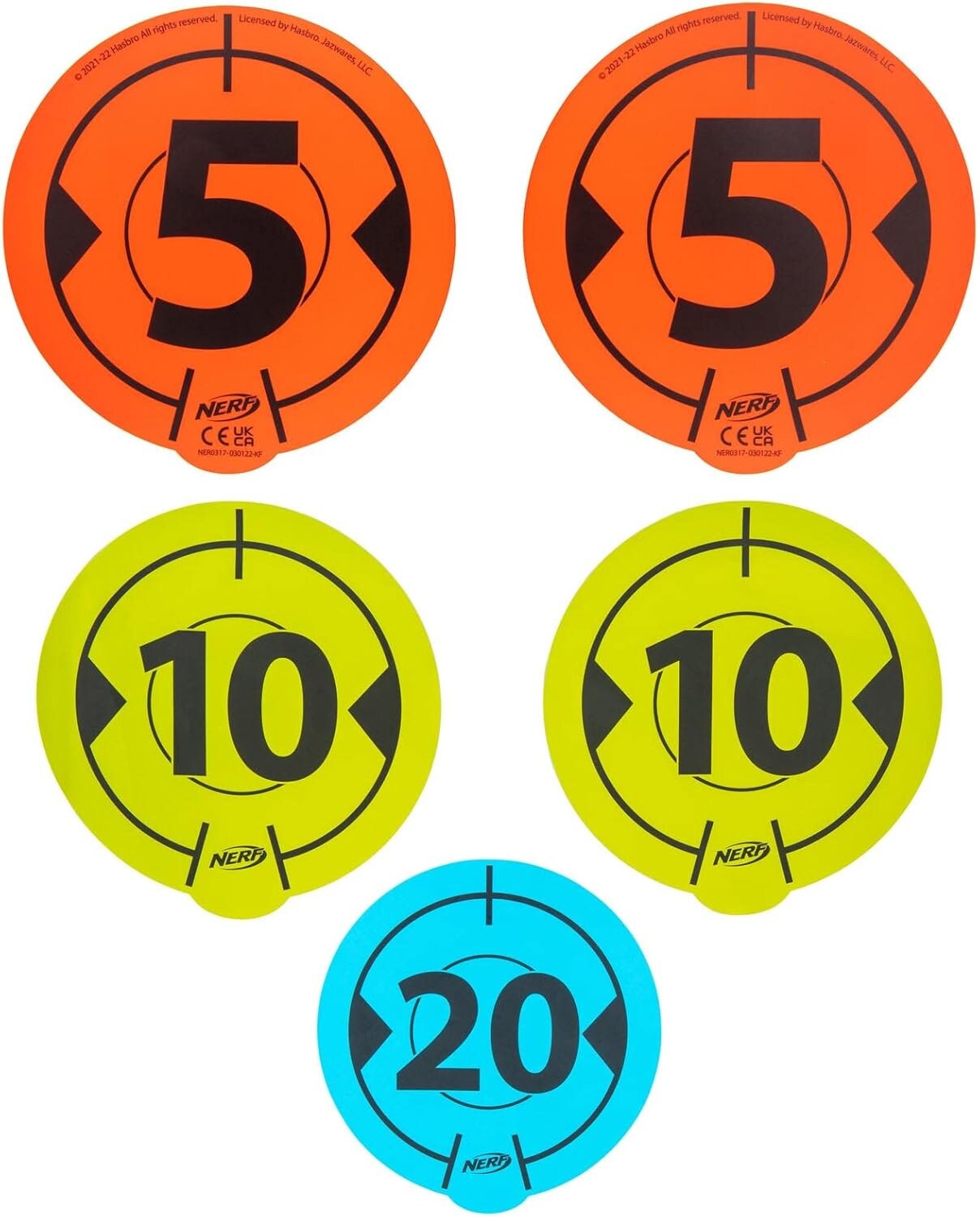 Jazwares - Nerf Zielscheiben - Wall-to-Wall Targets (5er Pack) Wandziele Pistole Pfeile Ziel Schie&szlig;en - Bild 1