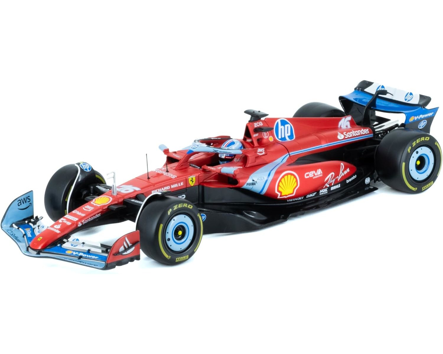 Bburago 18-16815L-1 - Modellauto - Ferrari SF-24 Miami Leclerc #16 (Ma&szlig;stab 1:18) Sammler Motorsport - Bild 1