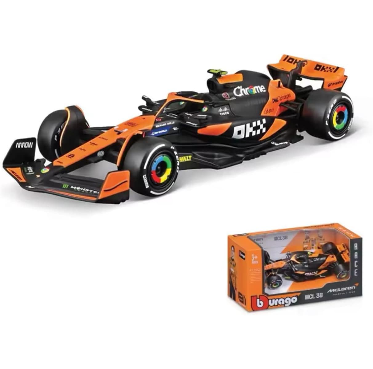 Bburago 18-38214N - Modellauto - F1 McLaren MCL38 Miami Norris #4 (Ma&szlig;stab 1:43) - Bild 1