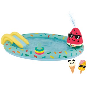 Happy People 77463 - Planschbecken - Spielcenter Eis mit Rutsche und Sprinkler - Bild 1