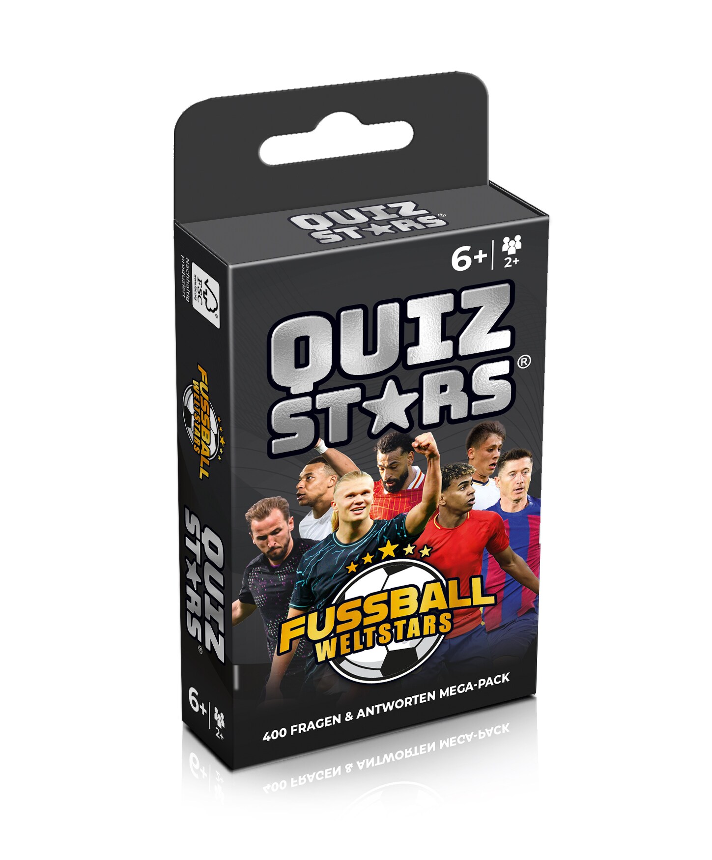 QUIZSTARS Fussball Weltstars Kartenspiel &ndash; 400 Fragen &ndash; 2&ndash;8 Spieler &ndash; Deutsch - Bild 1
