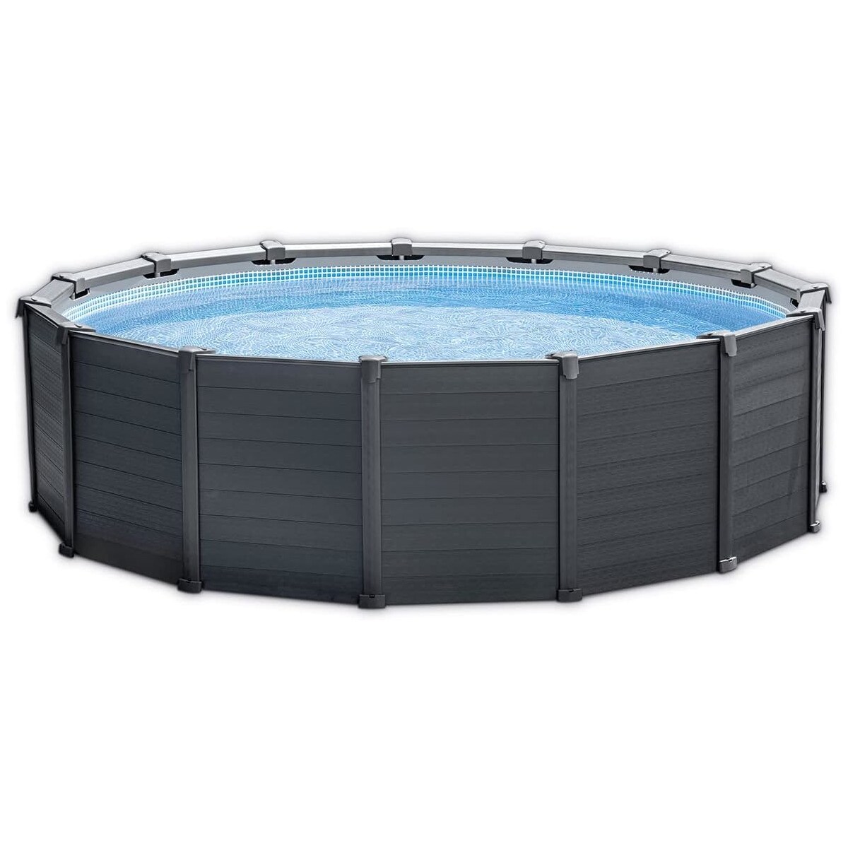INTEX 26384GS Frame Pool 478x124cm Graphit Set Sandfilterpumpe Leiter Abdeckplane - Bild 1