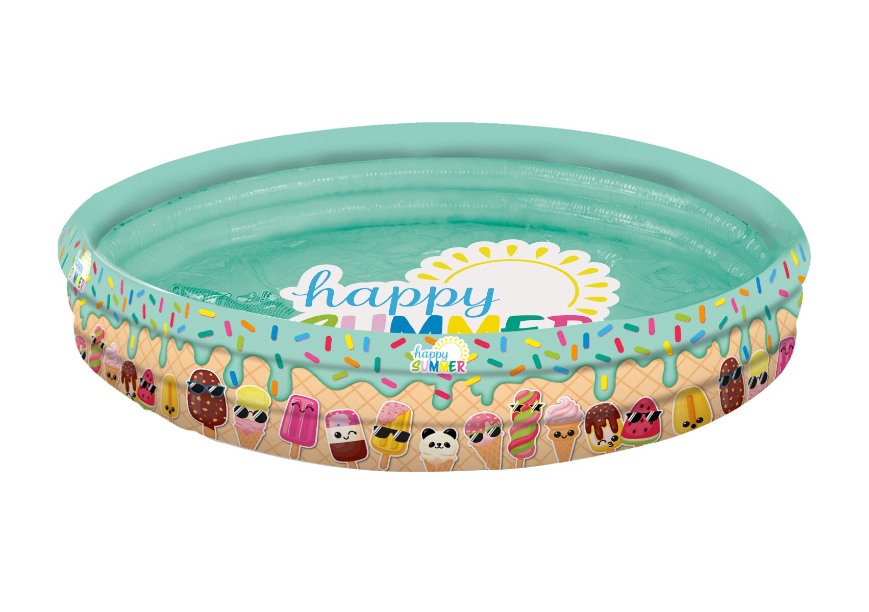 Happy People - Planschbecken - Happy Summer Pool (122x23cm) Babypool Kinder planschen Garten - Bild 1