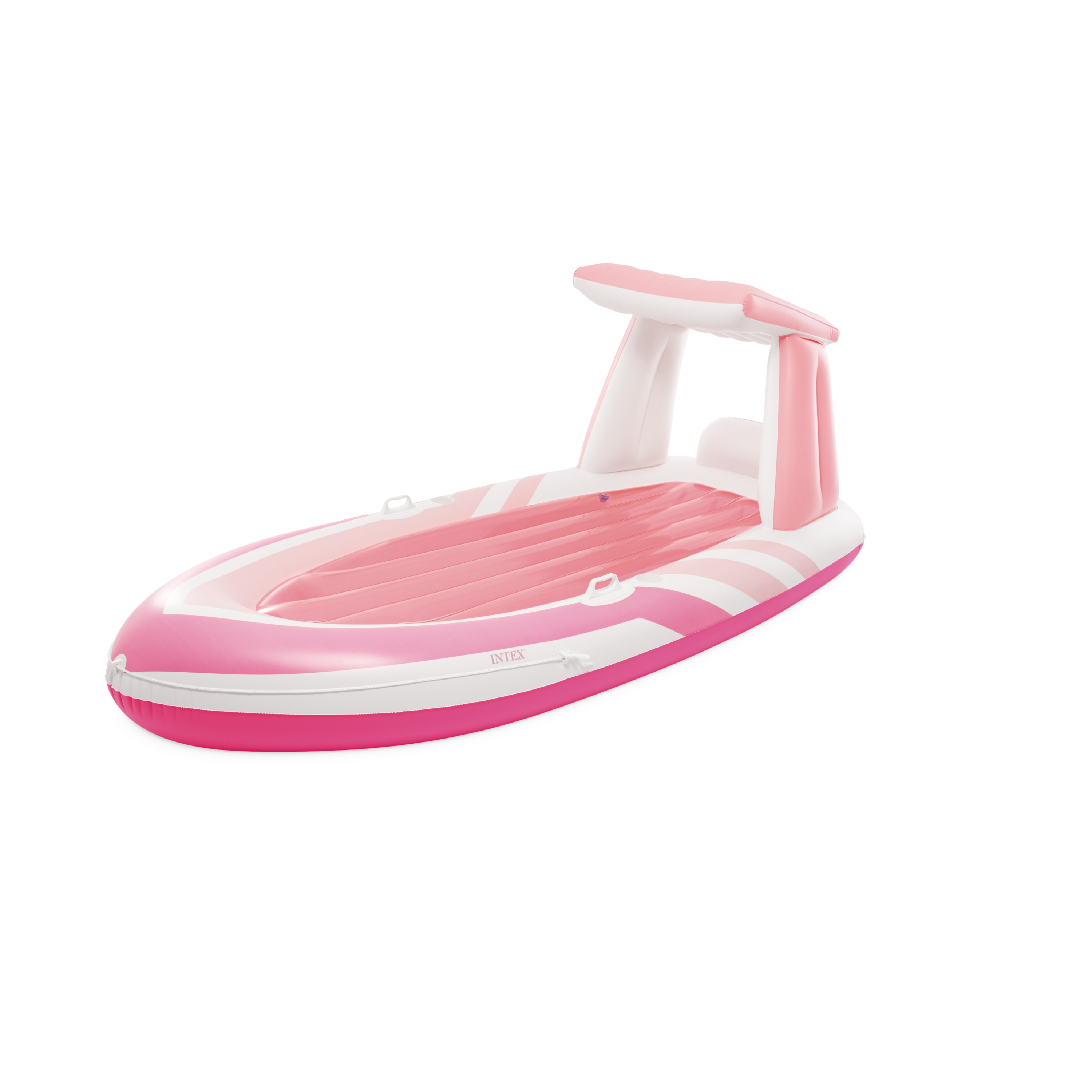 INTEX 57804EU - Luftmatratze - Pink Paradise Boat (244x97x114cm) mit Haltegriffen und Getr&auml;nkehaltern - Bild 1