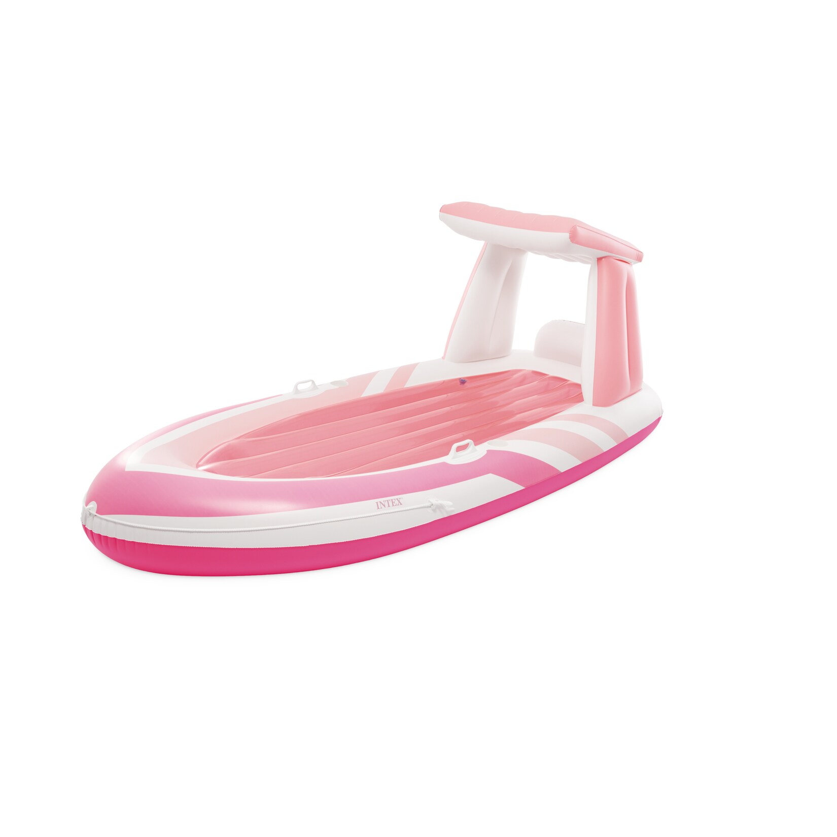 INTEX 57804EU – Luftmatratze – Pink Paradise Boat (244x97x114cm) mit Haltegriffen und Getränkehaltern | 06941057428802