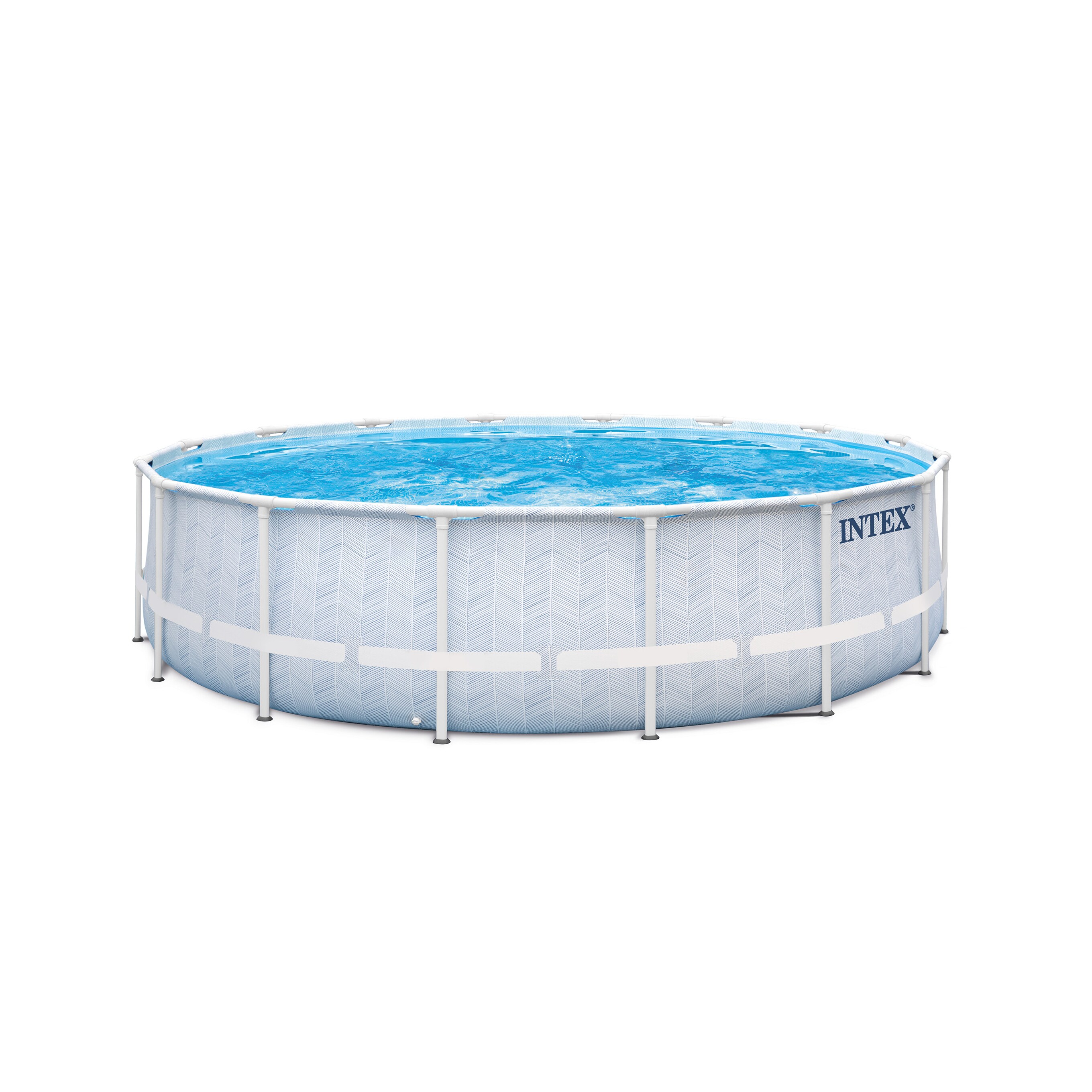 INTEX 26746GN - Frame Pool Set - Chevron (488x122cm) mit Pumpe Leiter Plane Abdeckung - Bild 1