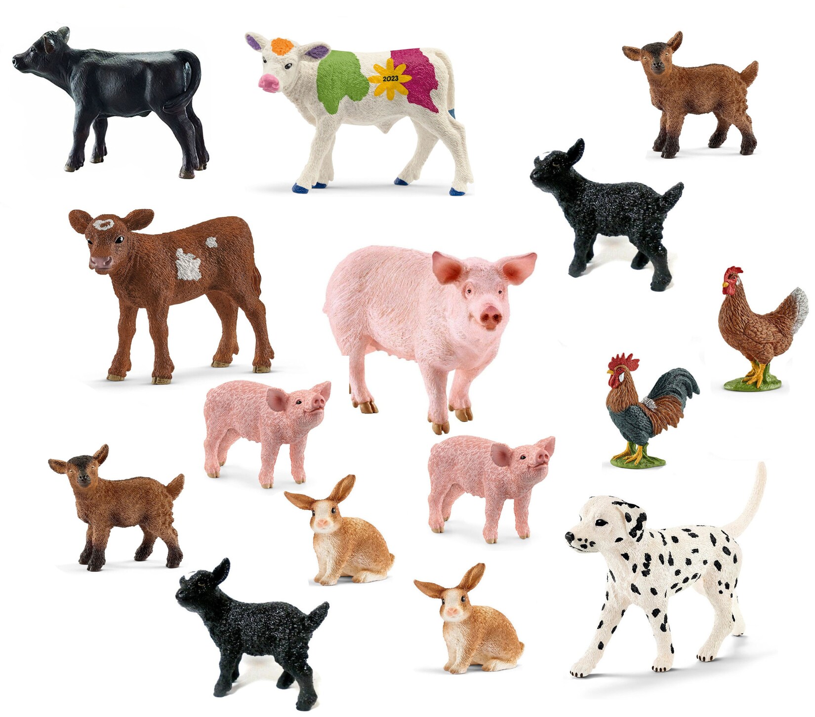 Schleich - Tierfiguren - Bauernhof-Set mit 15 Tieren Sammelfiguren Spielfiguren