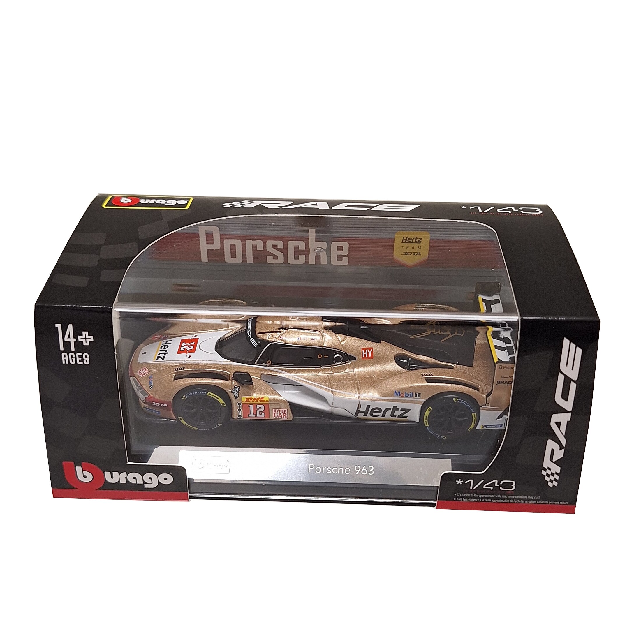 Bburago 18-38317 - Modellauto - Porsche 963 Hertz Team JOTA #12 (Ma&szlig;stab 1:43) Sammler Motorsport - Bild 1