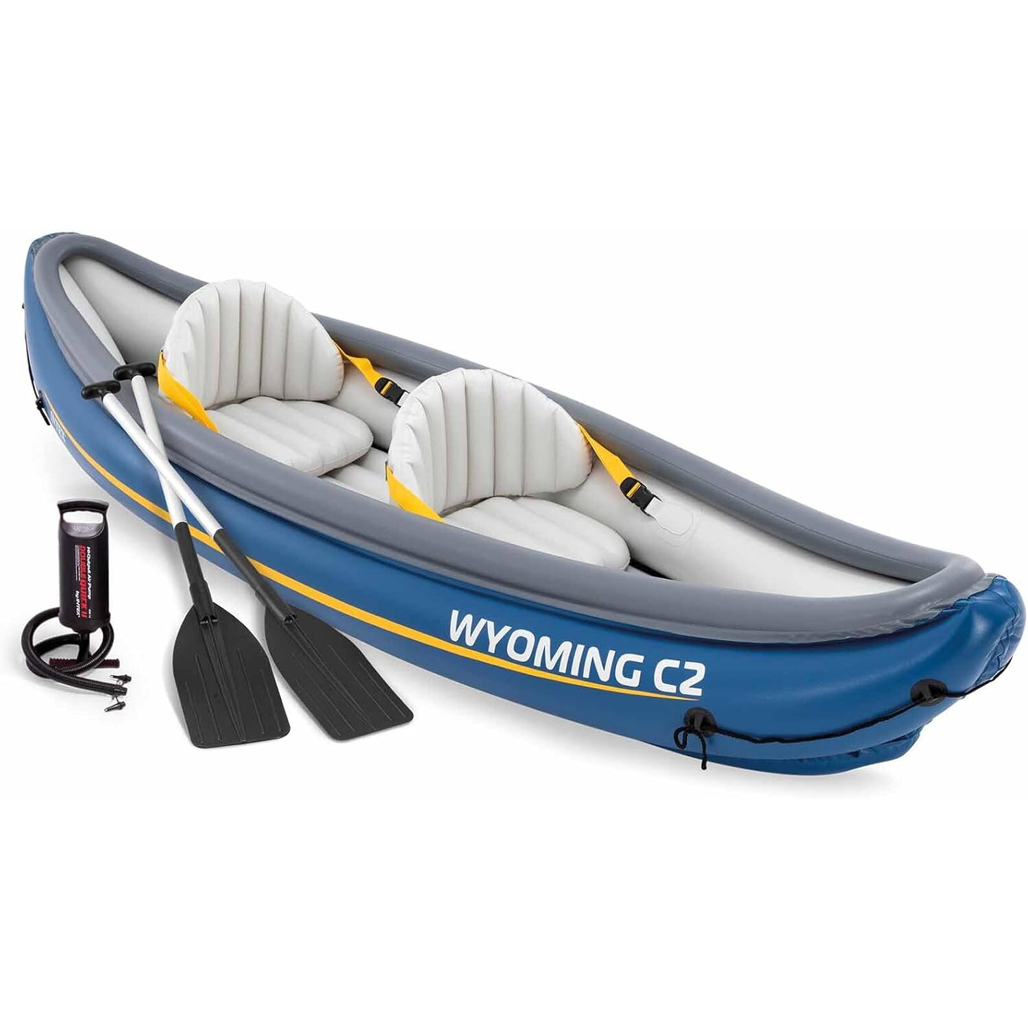 INTEX 68389N Kajak Wyoming C2 2-Personen Schlauchboot 302x89x53cm inkl. Paddel | 06941057423258