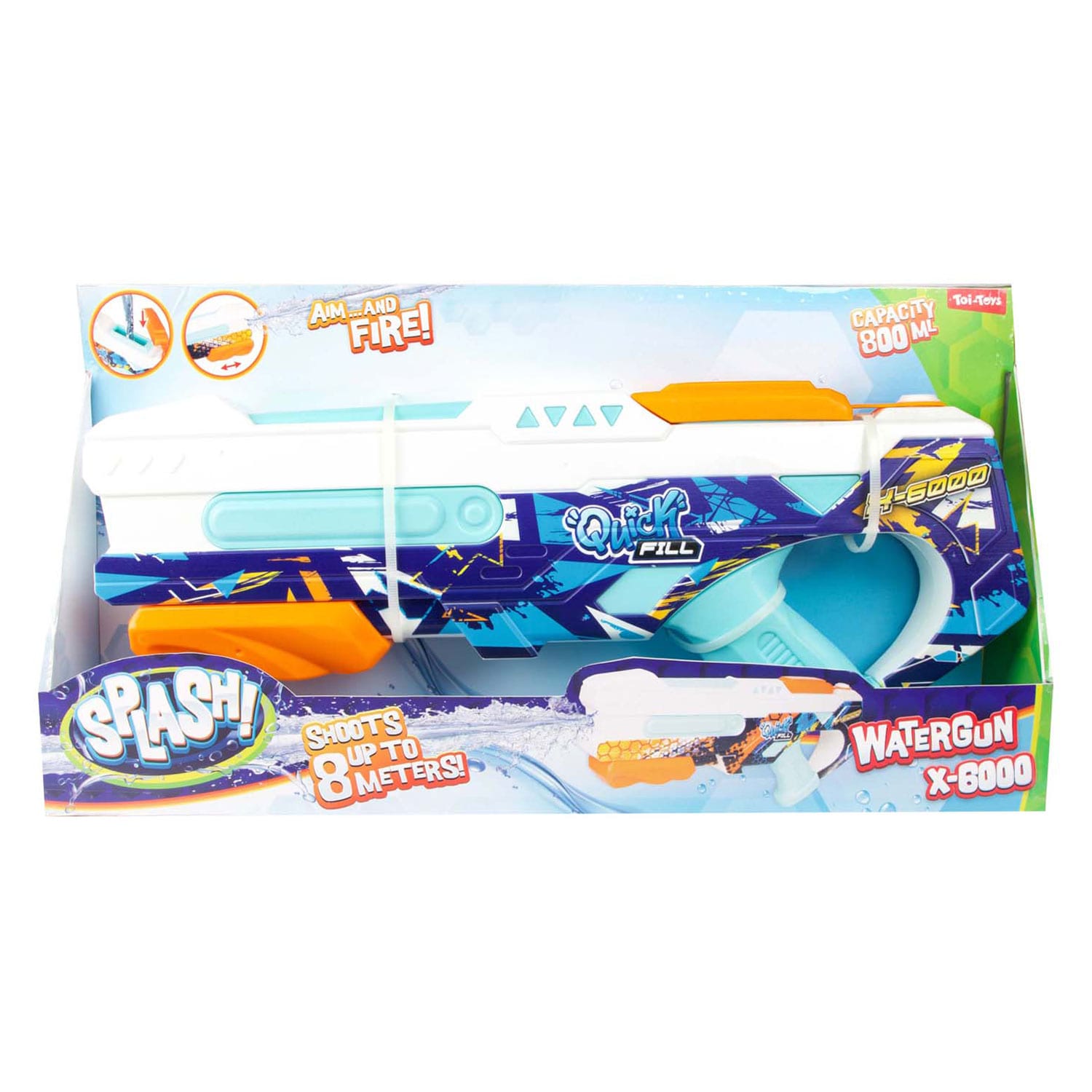 Toi-Toys 65211Z Quick Fill X6000 Wasserpistole bis 8m Reichweite Outdoor Kinder Spielzeug - Bild 1