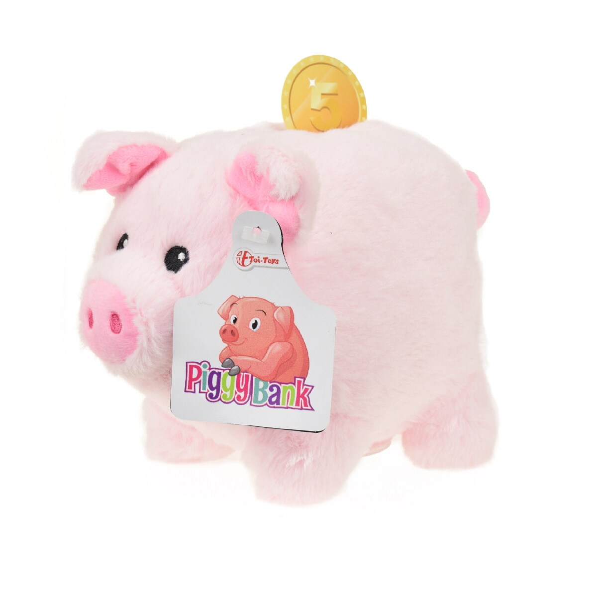 Toi-Toys Pl&uuml;schsparb&uuml;chse Schwein &ndash; Sparschwein f&uuml;r Kinder, ab 3 Jahren, Lernspielzeug pink - Bild 1