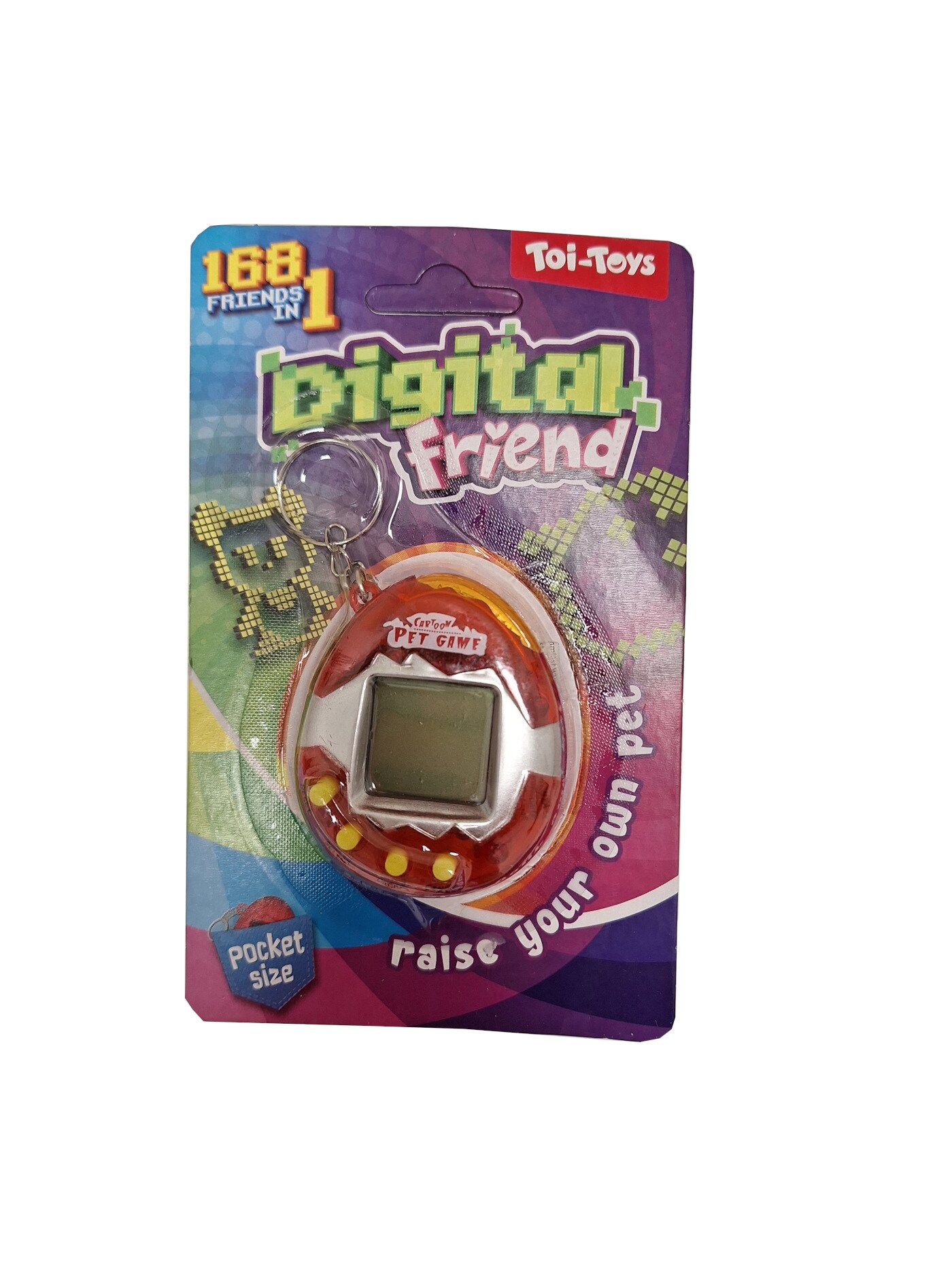 Toi-Toys Elektronisches Haustier &bdquo;You Care&ldquo; mit Ton, Retro Schl&uuml;sselanh&auml;nger rot - Bild 1