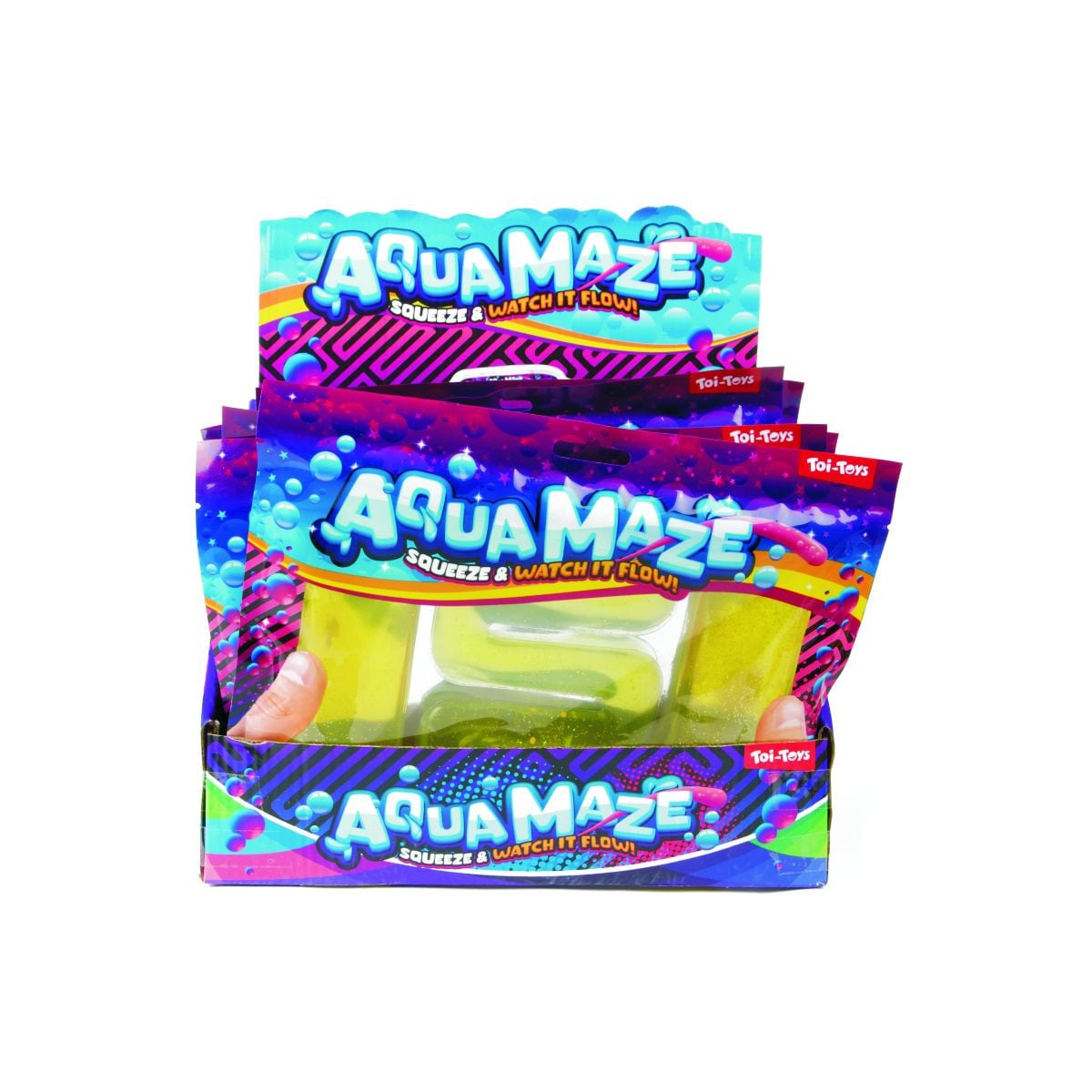 Toi-Toys Aqua Maze Fl&uuml;ssiges Labyrinth, Fidget-Spielzeug & Stressabbau, ab 3 Jahren, handlich gelb - Bild 1