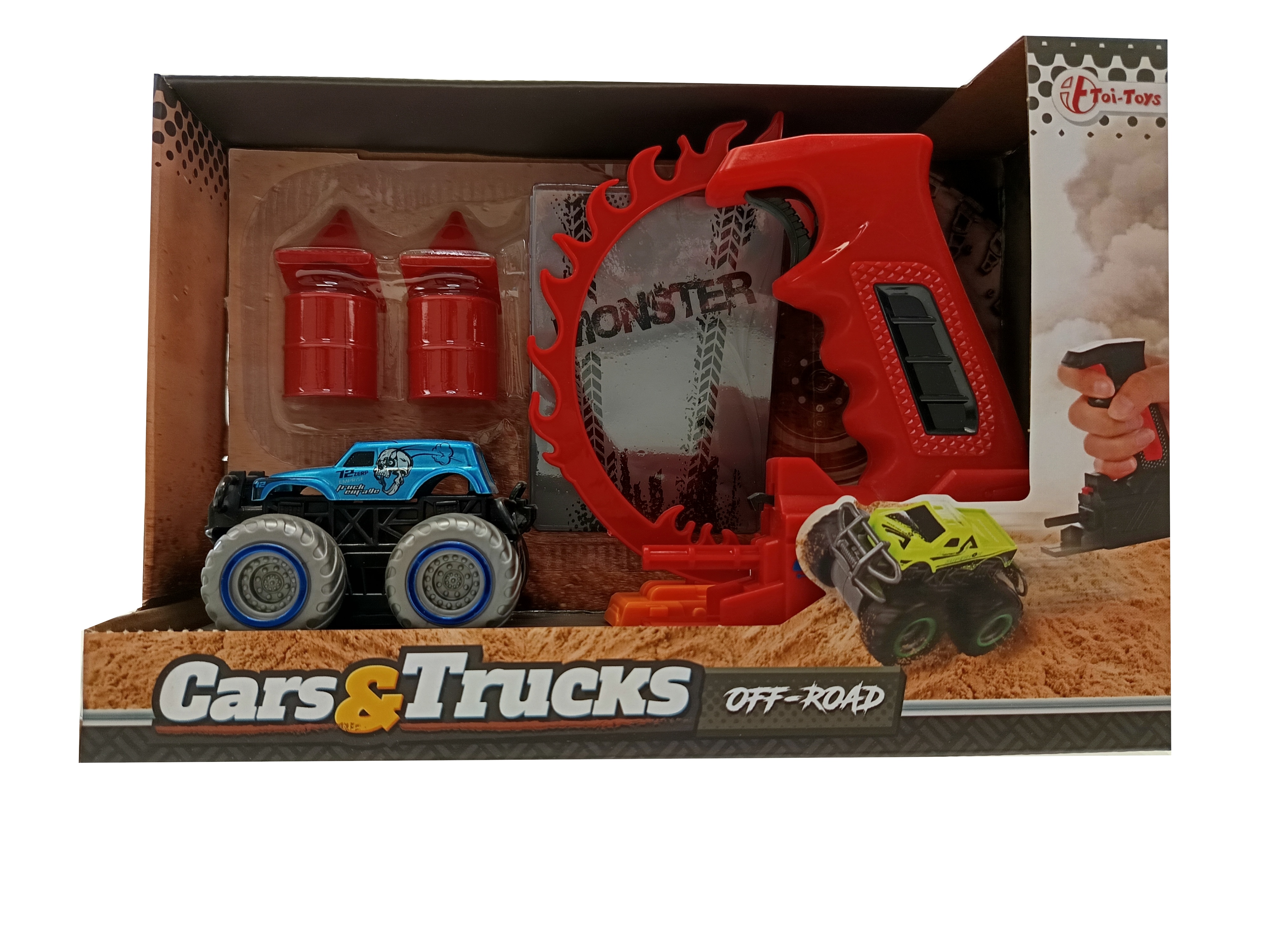 Toi-Toys CARS_TRUCKS Monster Truck Set &ndash; Shooter Launcher + Rampe, Stunt-Spielzeug ab 3 Jahren blau - Bild 1