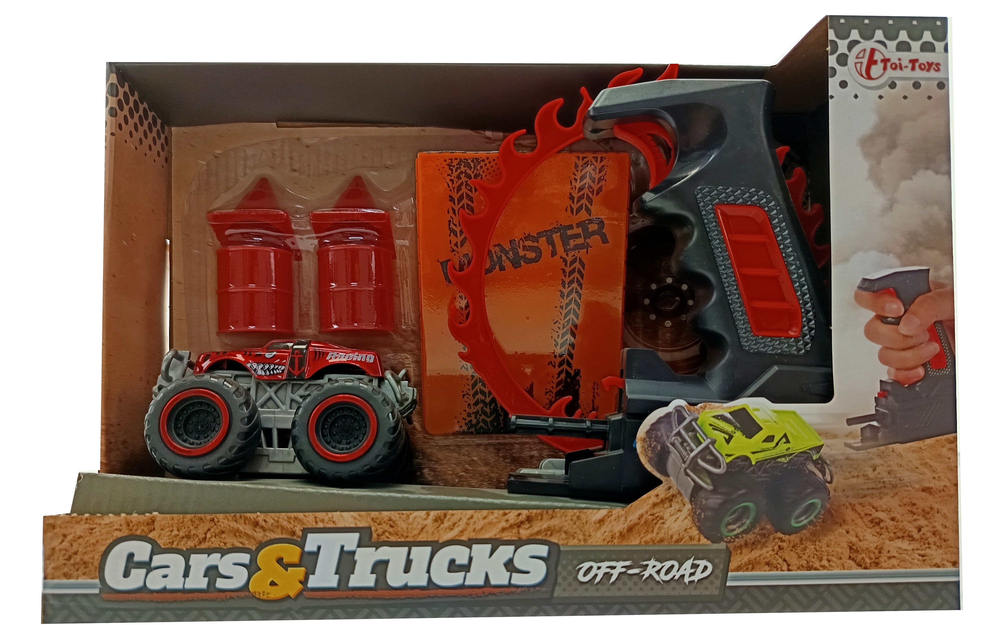 Toi-Toys CARS_TRUCKS Monster Truck Set &ndash; Shooter Launcher + Rampe, Stunt-Spielzeug ab 3 Jahren rot - Bild 1