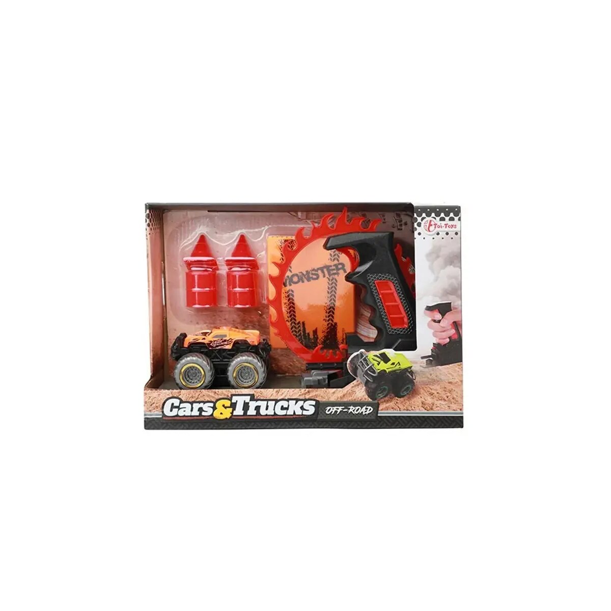 Toi-Toys CARS_TRUCKS Monster Truck Set &ndash; Shooter Launcher + Rampe, Stunt-Spielzeug ab 3 Jahren orange - Bild 1