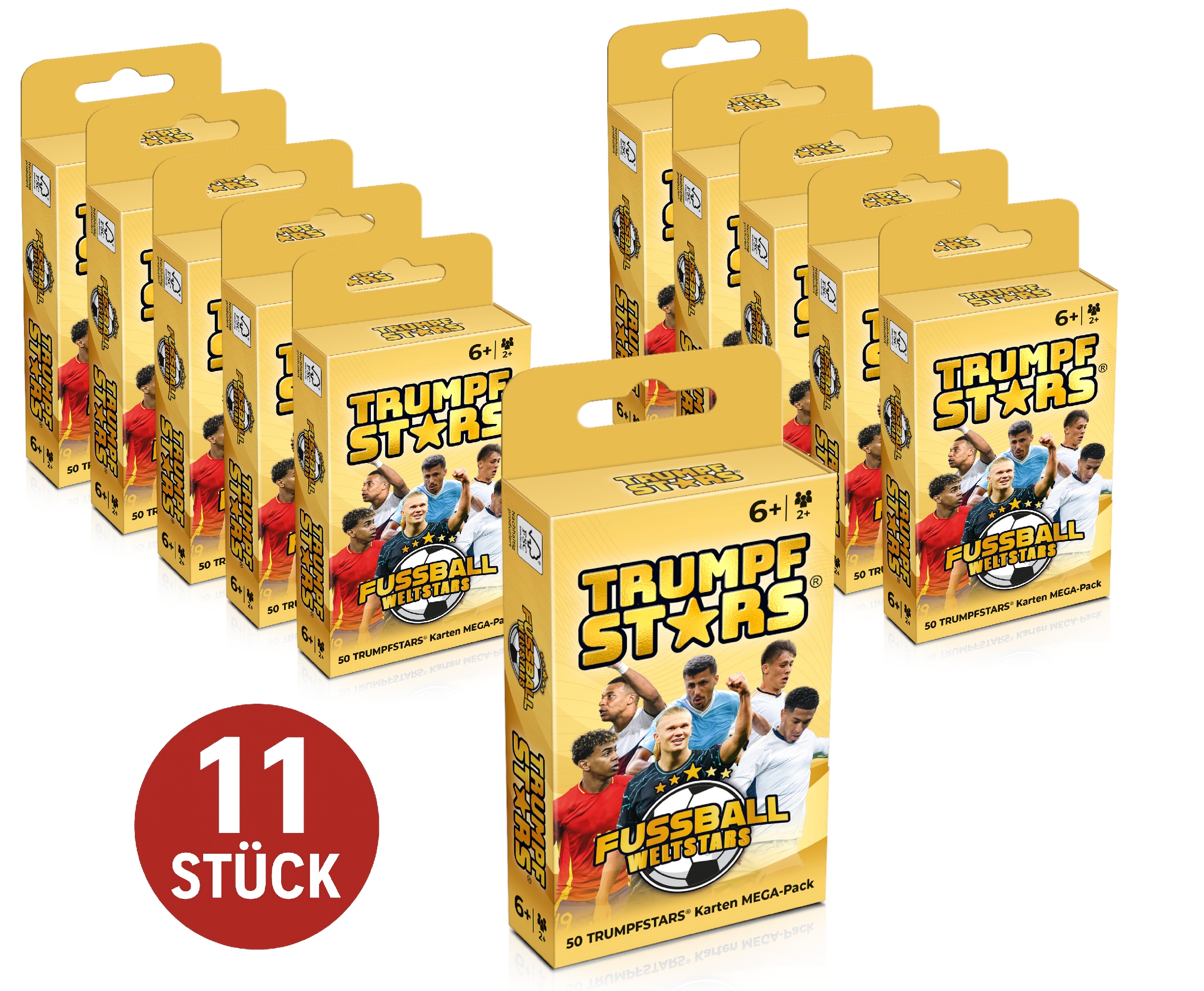 Gomazing - Kartenspiel - Trumpfstars: Fussball Weltstars (Multipack mit 11 Spielen) - Bild 1