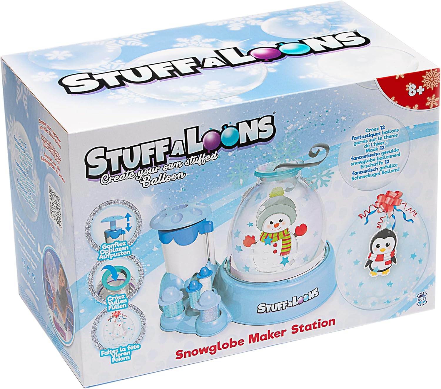 BOTI Stuffaloons Schneekugel Ballon Station Set &ndash; Bastelspa&szlig; mit 12 Ballons ab 8 - Bild 1