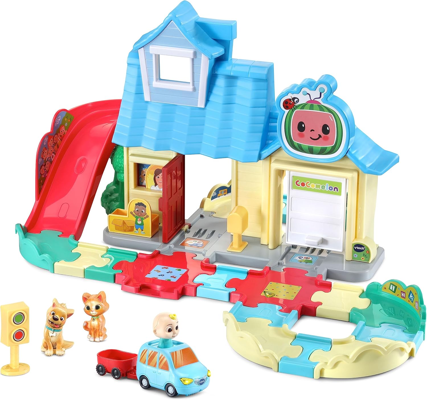 VTech CoComelon Tut Tut Baby Flitzer JJs Spielhaus Lernset mit Auto und Tieren - Bild 1