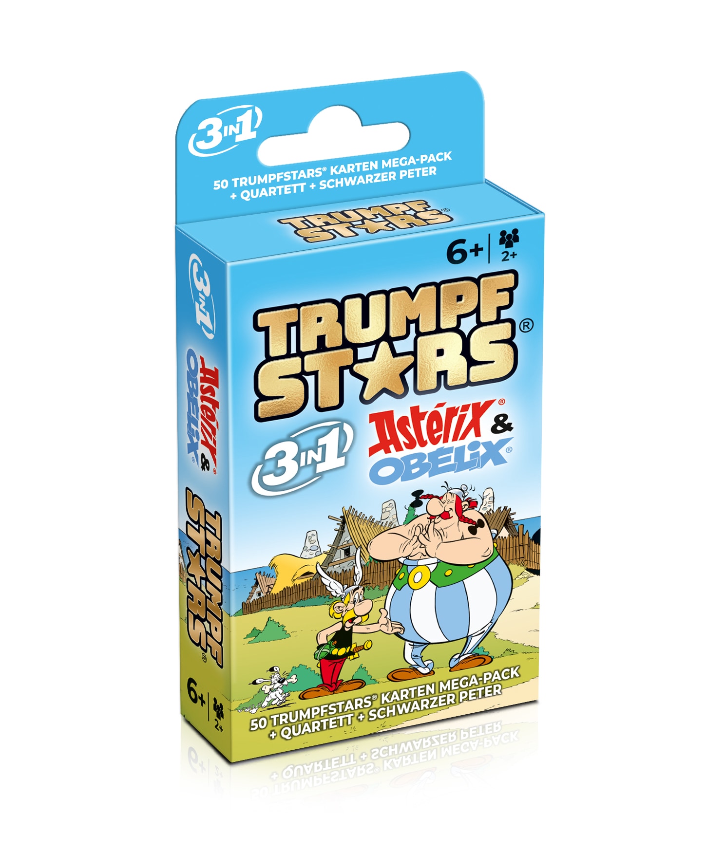Kartenspiel Trumpfstars Asterix & Obelix 3 in 1 Quartettspiel ab 6 Jahren f&uuml;r 2+ Spieler - Bild 1