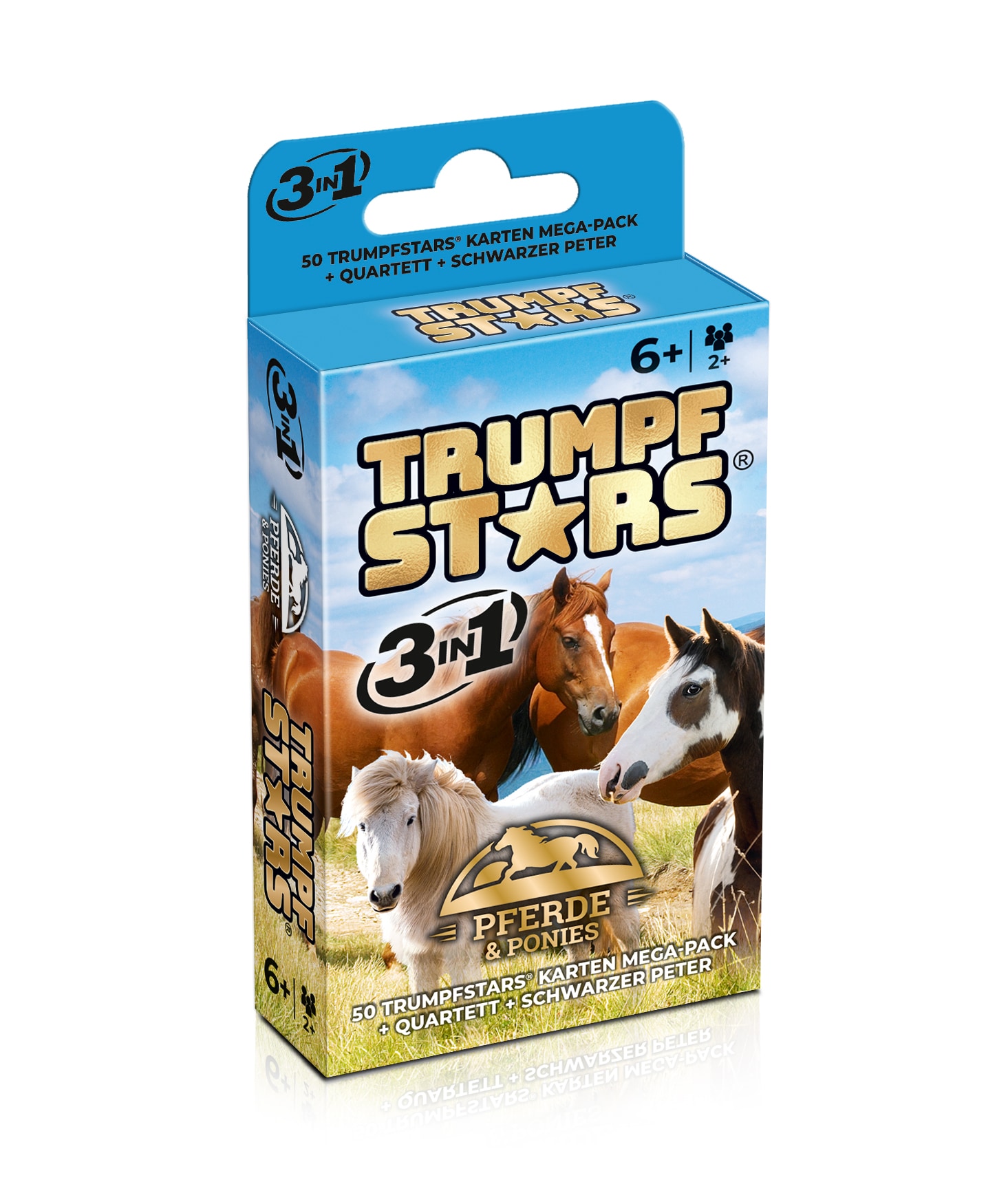 Kartenspiel Trumpfstars Pferde und Ponys 3 in 1 Quartettspiel ab 6 Jahren f&uuml;r 2+ Spieler - Bild 1