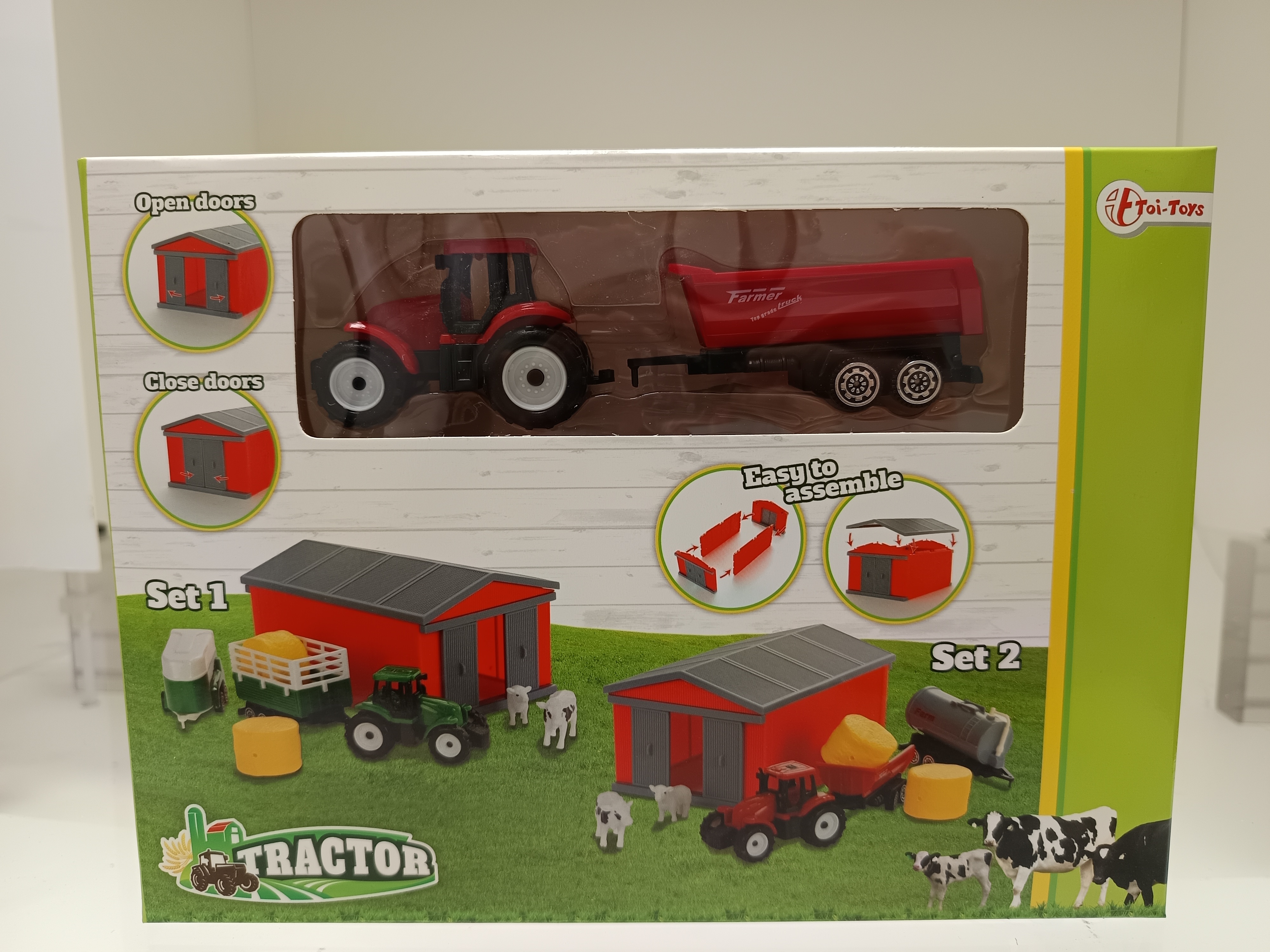 Toi-Toys 28454Z TRACTOR Set mit Traktor, Scheune & Zubeh&ouml;r &ndash; Spielzeug Bauernhof f&uuml;r Kinder rot - Bild 1