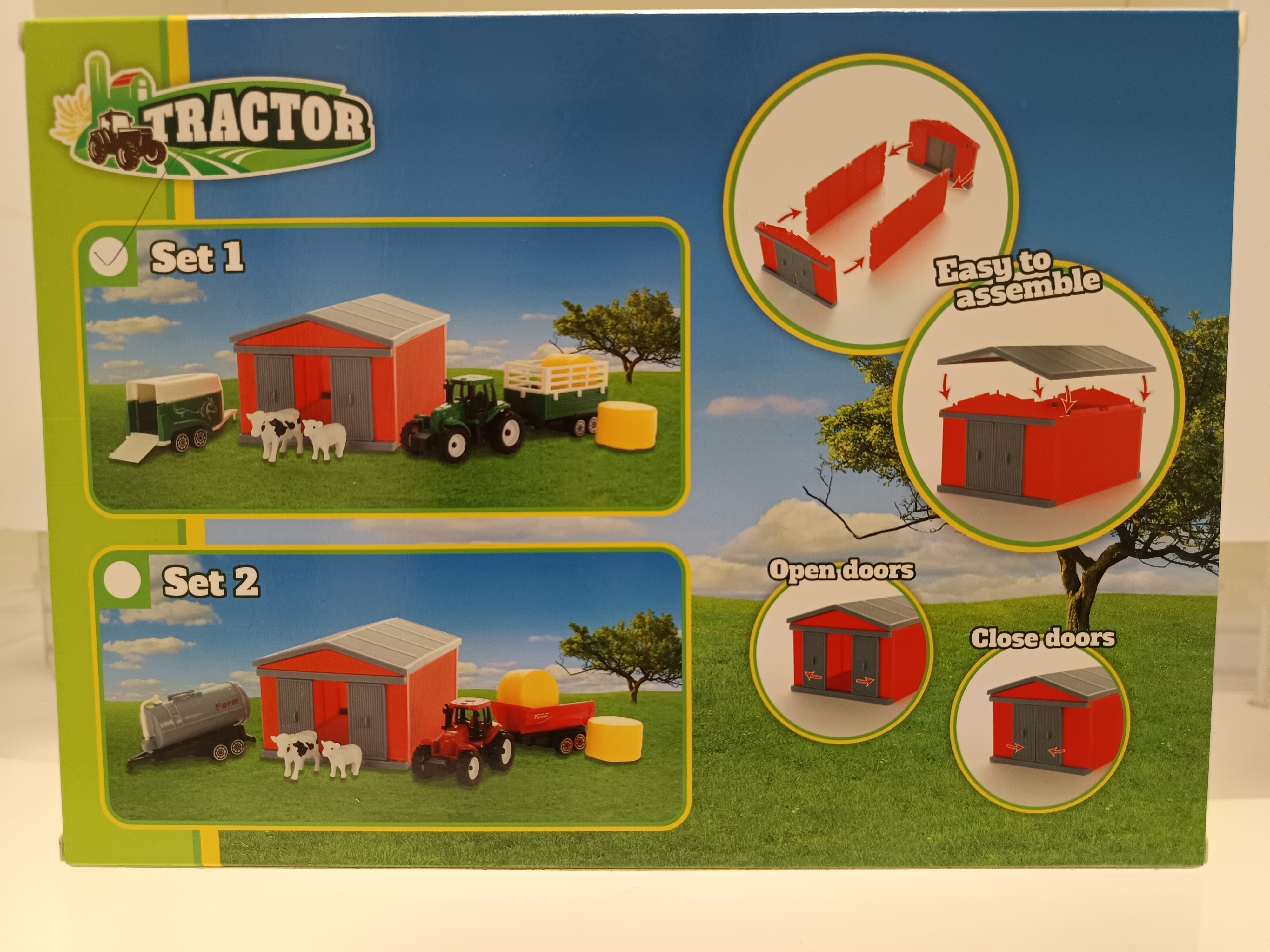 Toi-Toys 28454Z TRACTOR Set mit Traktor, Scheune & Zubeh&ouml;r &ndash; Spielzeug Bauernhof f&uuml;r Kinder gr&uuml;n - Bild 1