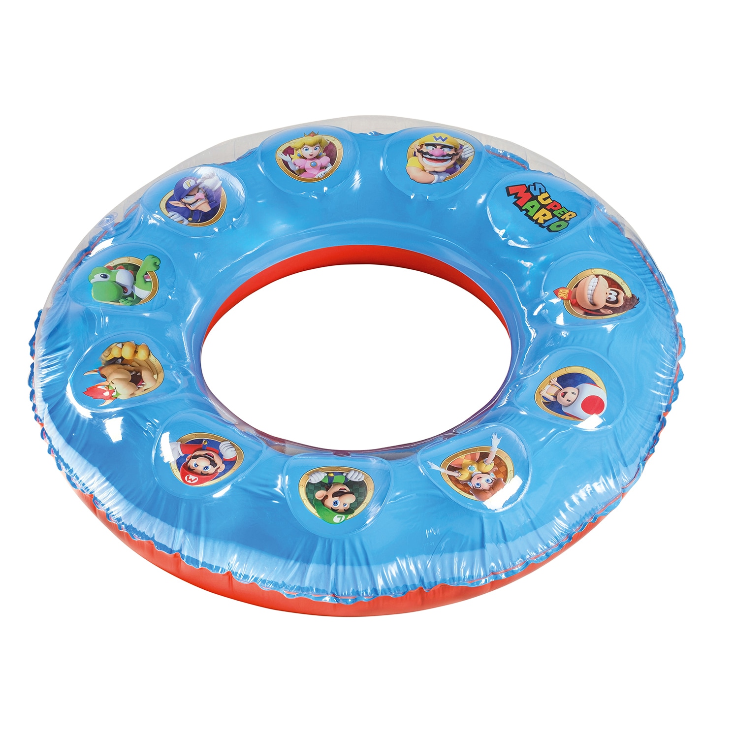 Super Mario Schwimmring mit Blasen ca. 98 cm aufblasbares Wasserspielzeug f&uuml;r Pool Strand und Sommer - Bild 1