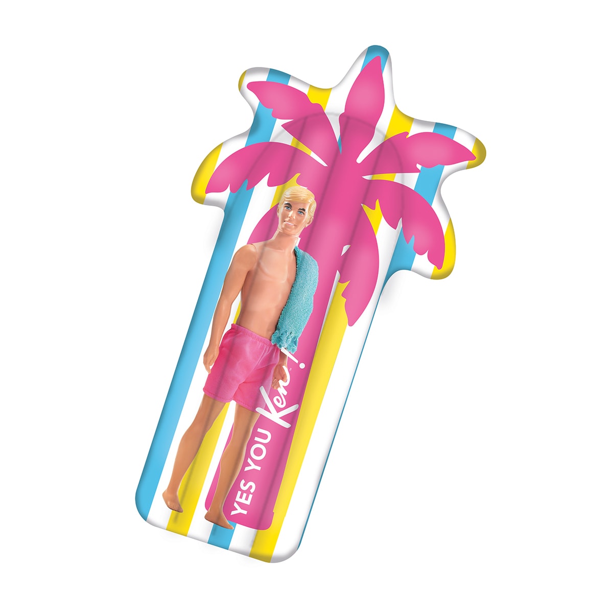 Mattel Ken Luftmatratze ca. 170 x 63 x 16 cm aufblasbare Pool Strand Matte mit farbigem Palmenmotiv - Bild 1