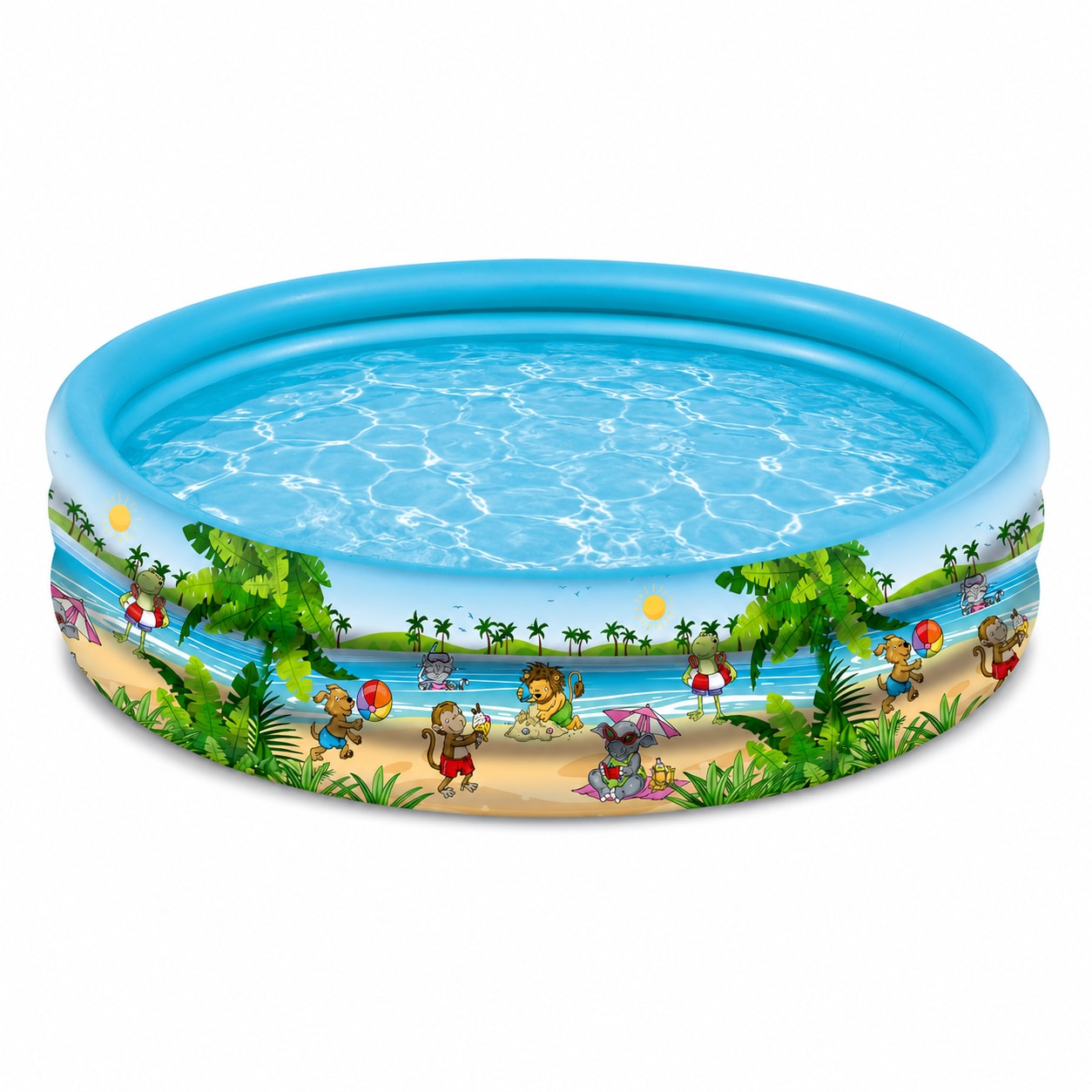 Happy People Planschbecken Summer Friends 150 x 25 cm, aufblasbarer 3-Ring Kinderpool f&uuml;r Garten und Sommer - Bild 1