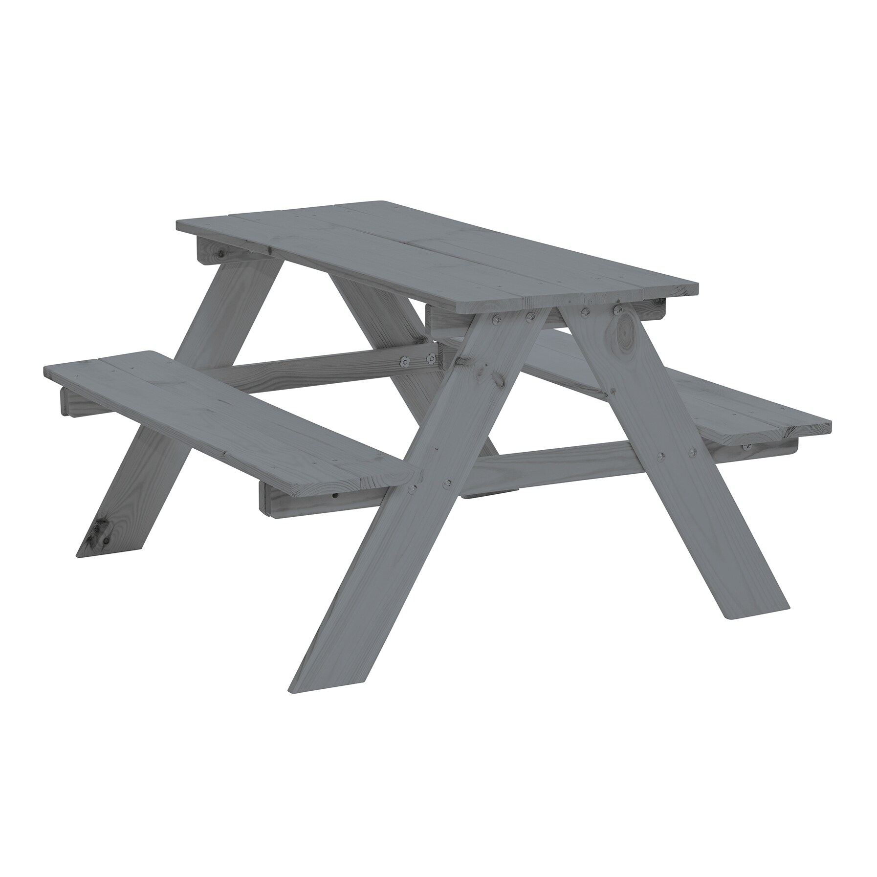 Happy People Kinder Picknicktisch aus Holz mittelgrau Outdoor Sitzgruppe - Bild 1