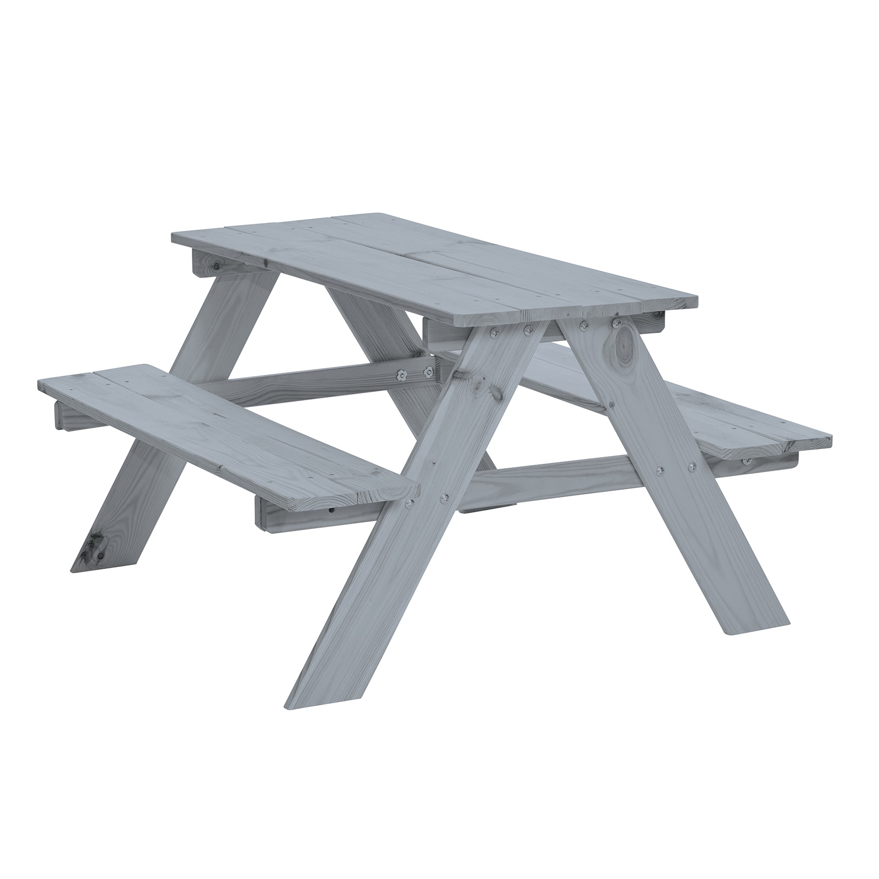 Happy People Kinder Picknicktisch aus Holz hellgrau Outdoor Sitzgruppe - Bild 1