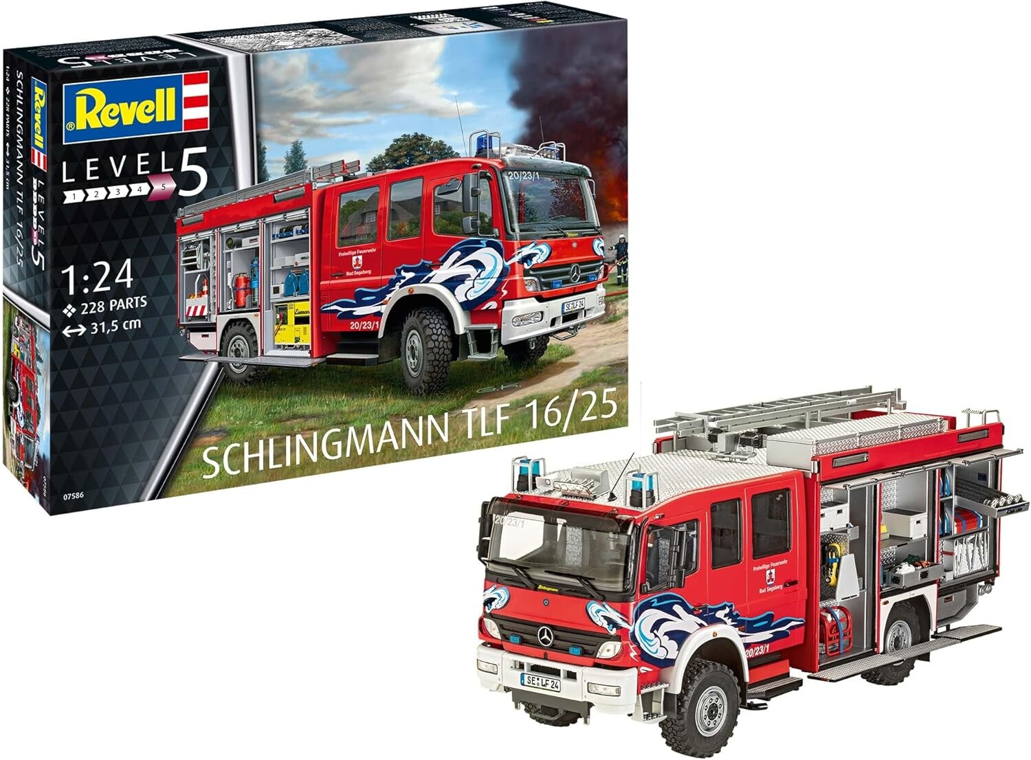 Revell Schlingmann TLF 16/25 Bausatz 1:24 Mercedes Benz Feuerwehr Modellbau Level 5