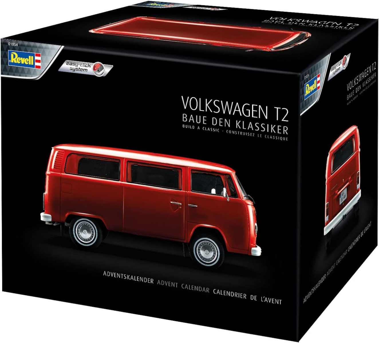 Revell VW T2 Adventskalender Bausatz 1:24 easy-click mehrfarbig Modellbau Bastelset - Bild 1