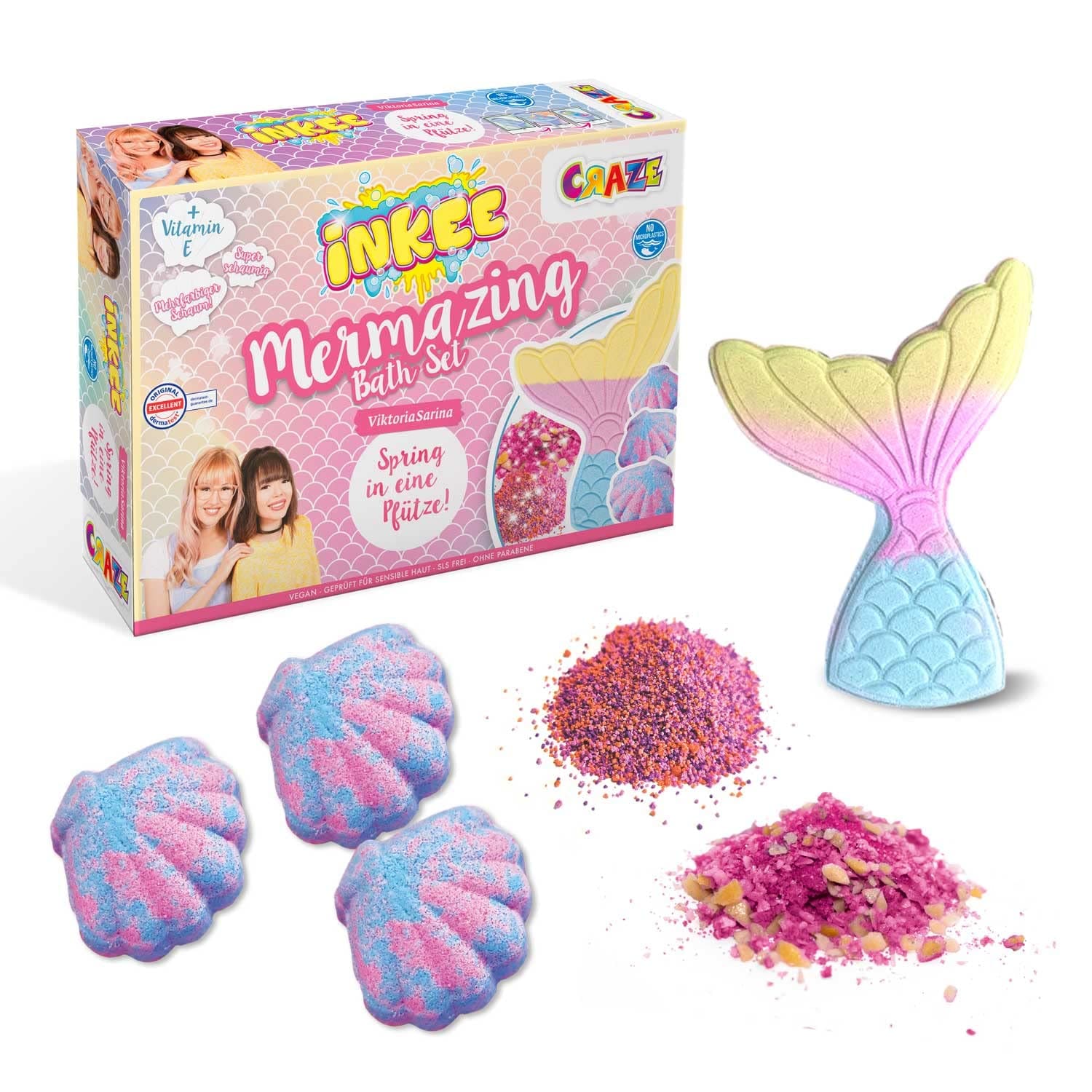 CRAZE INKEE Mermazing Badeset Viktoria Sarina Badebomben Badekosmetik Kinder Geschenk - Bild 1