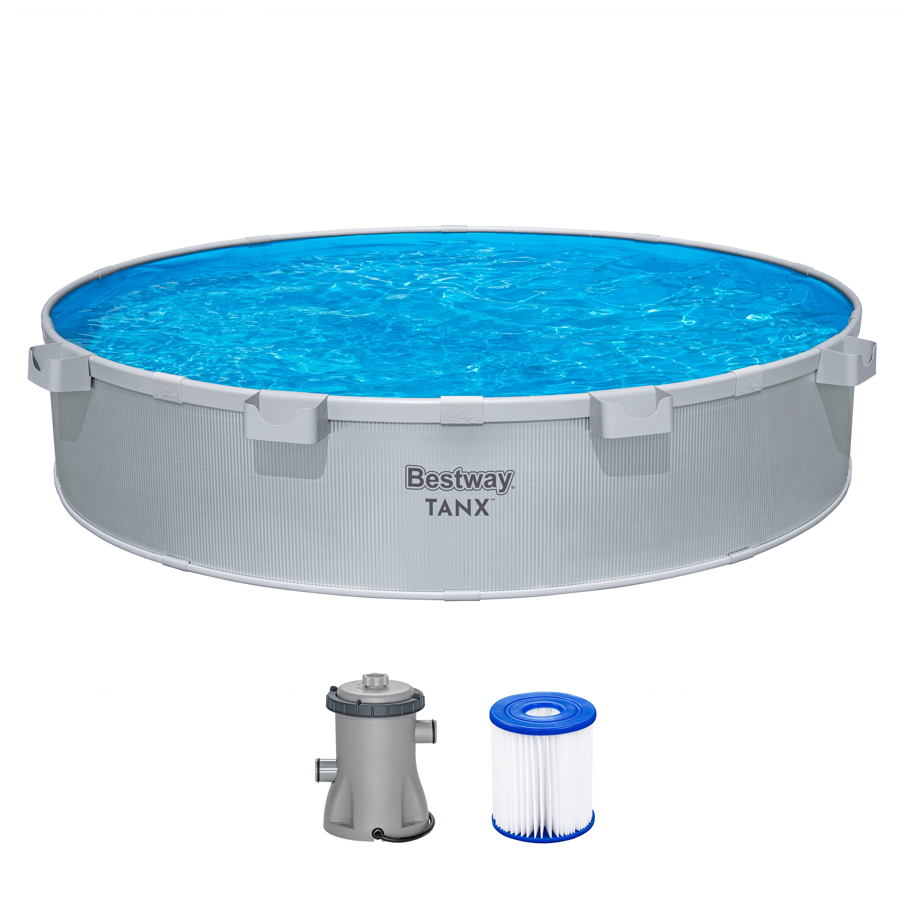 Bestway Stahlwandpool Stahlrahmenpool Tanx 305x61cm Pool mit Filterpumpe rund - Bild 1