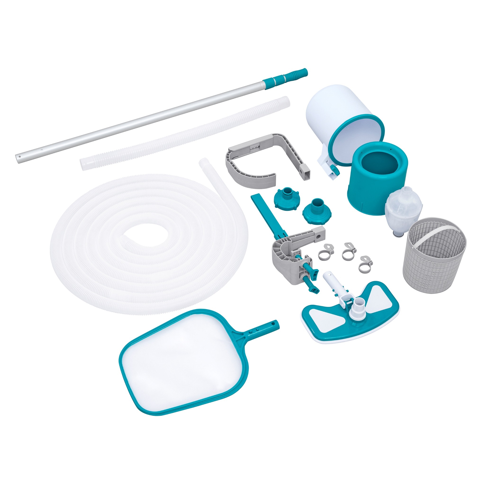 Bestway Poolpflege Poolsauger Set AquaClean Deluxe Set Kescher Skimmer Reinigung - Bild 1