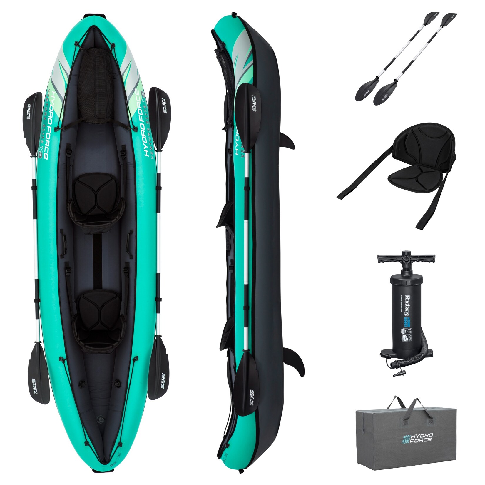 Bestway Hydro Force Ventura Elite X2 Kajak Set für 2 Personen 330 cm Kayak